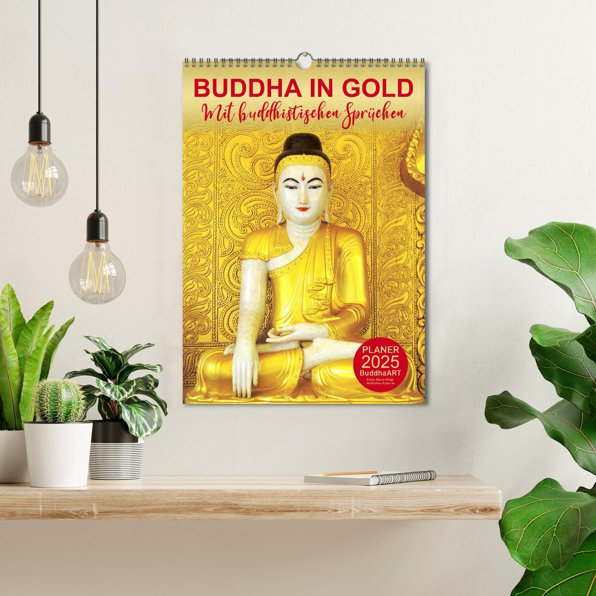 Bild: 9783435928125 | BUDDHA IN GOLD - Mit buddhistischen Sprüchen (Wandkalender 2025 DIN...