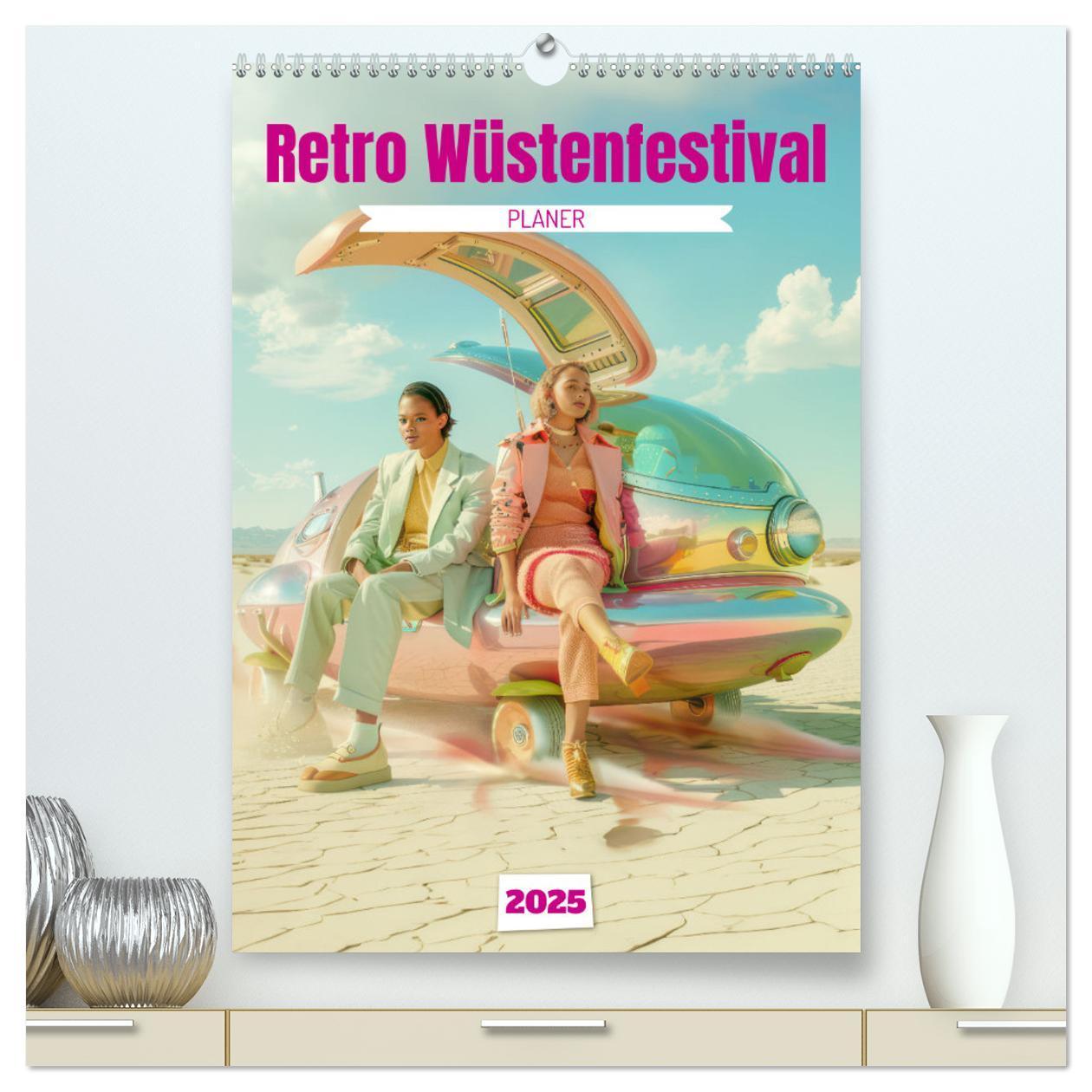 Cover: 9783457171714 | Retro Wüstenfestival - Planer (hochwertiger Premium Wandkalender...