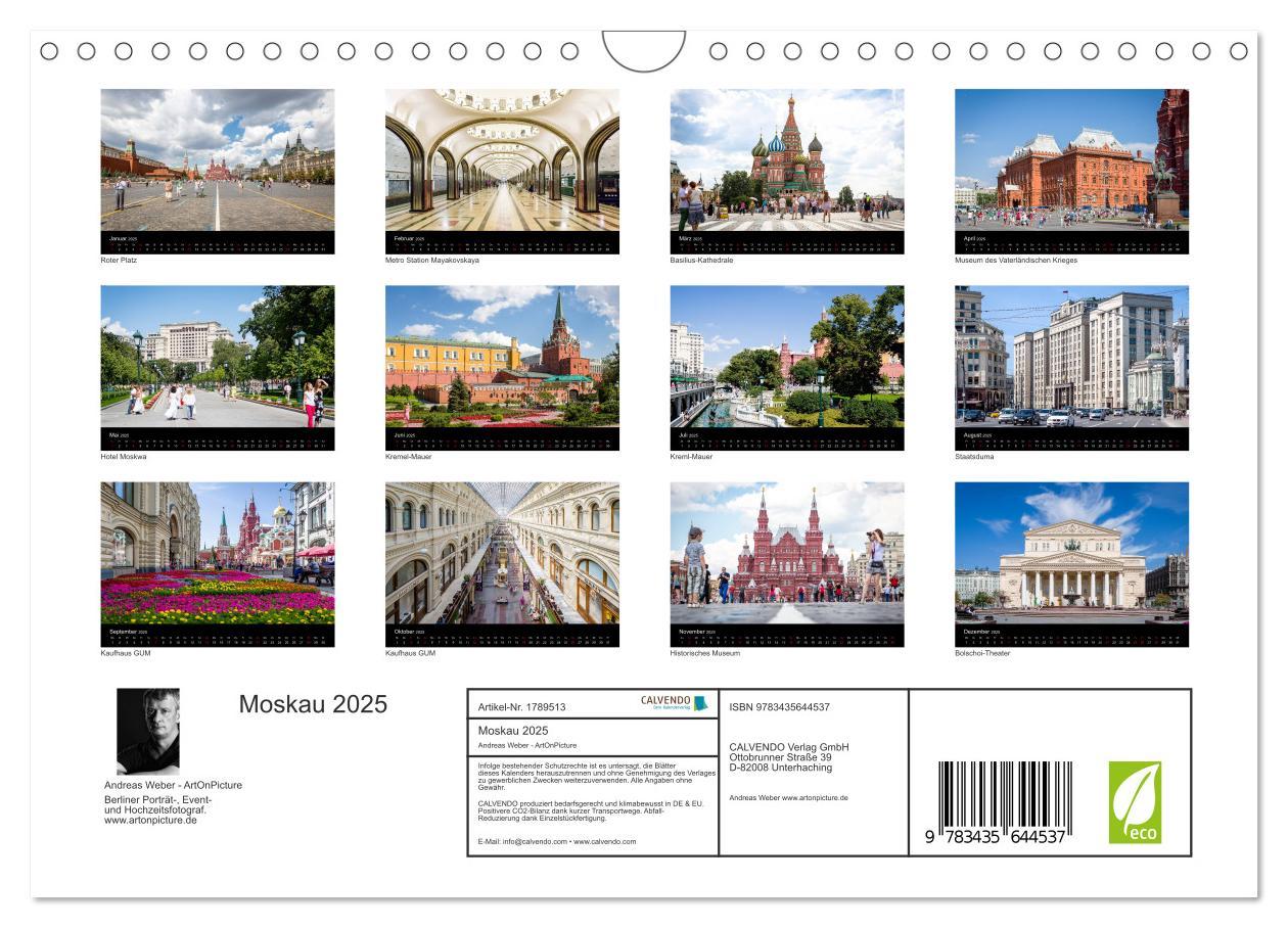 Bild: 9783435644537 | Moskau 2025 (Wandkalender 2025 DIN A4 quer), CALVENDO Monatskalender