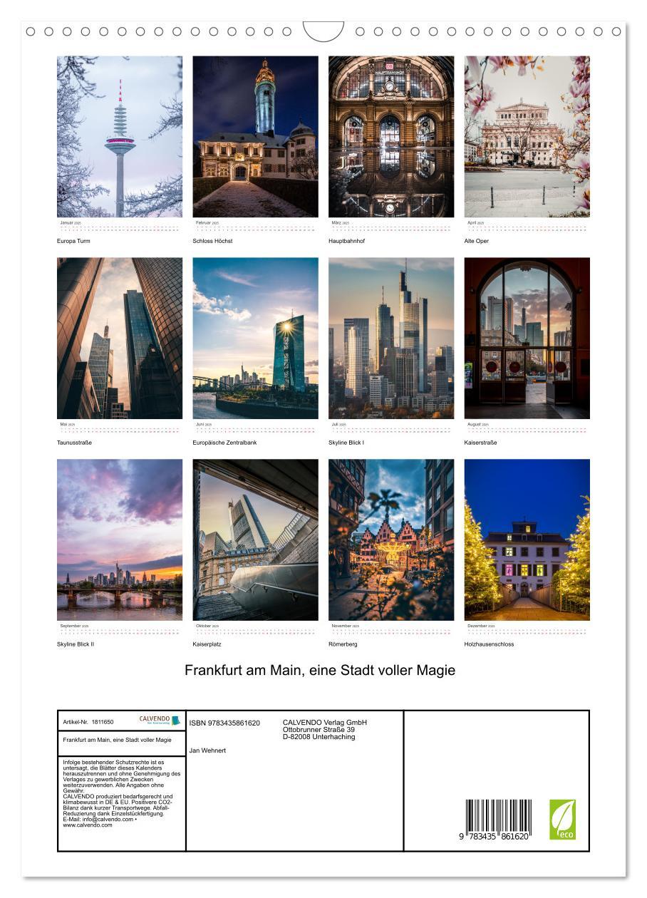 Bild: 9783435861620 | Frankfurt am Main, eine Stadt voller Magie (Wandkalender 2025 DIN...