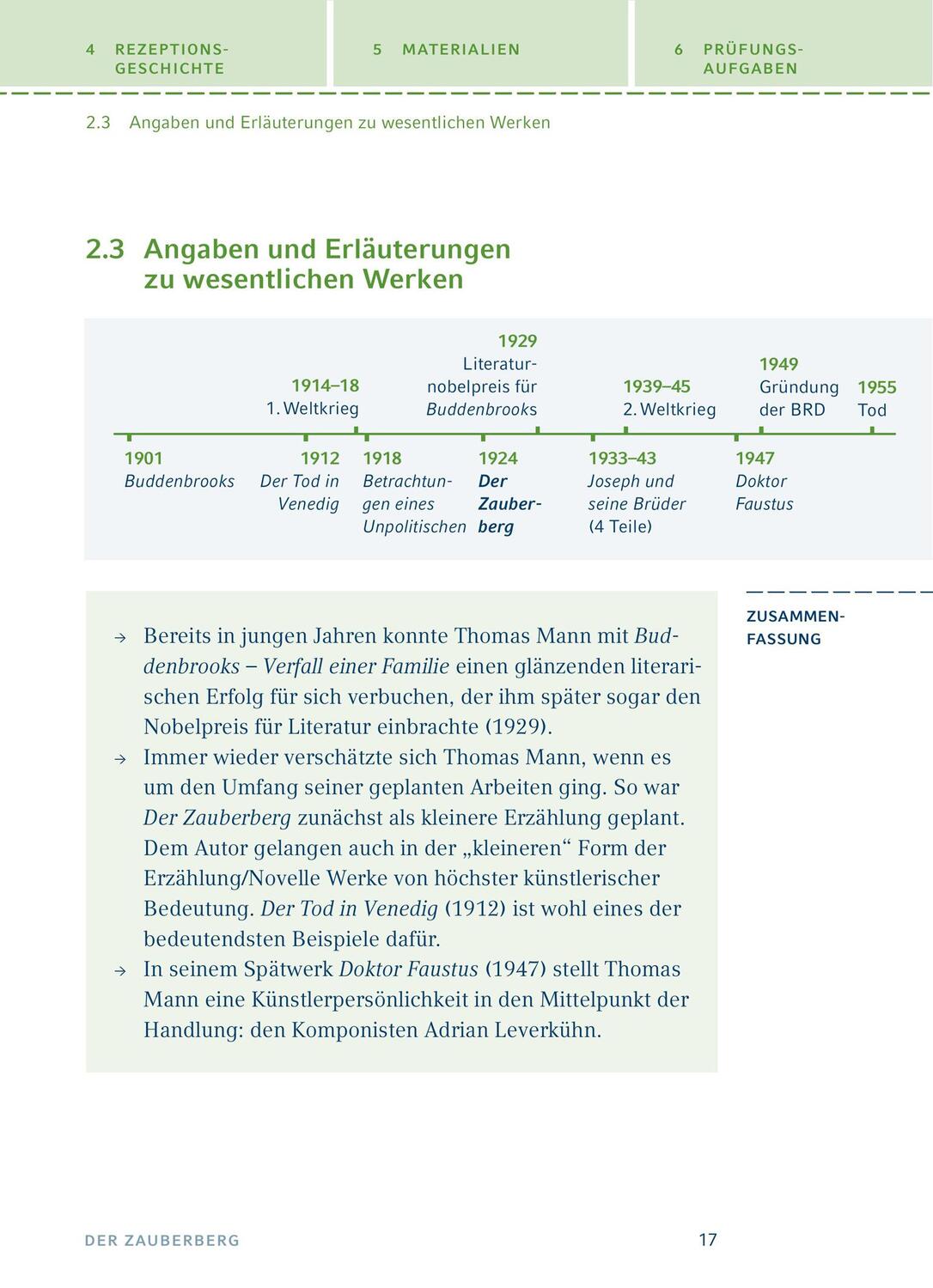 Bild: 9783804419421 | Der Zauberberg. Textanalyse und Interpretation | Thomas Mann | Buch