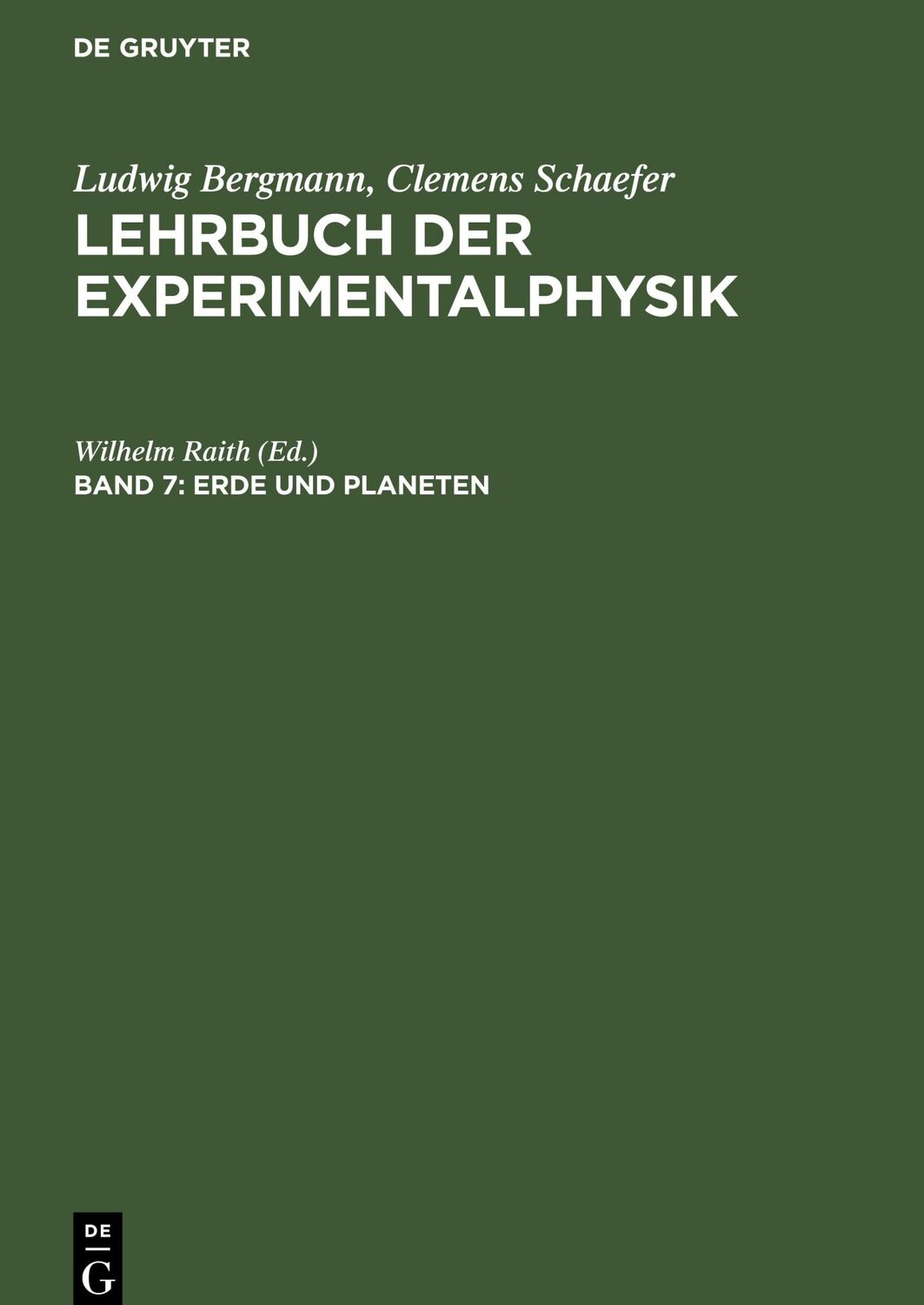 Cover: 9783110168372 | Erde und Planeten | Wilhelm Raith | Buch | HC runder Rücken kaschiert