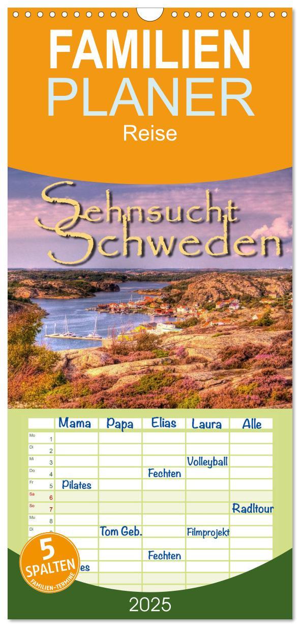 Cover: 9783457115350 | Familienplaner 2025 - Sehnsucht Schweden - Sverige mit 5 Spalten...