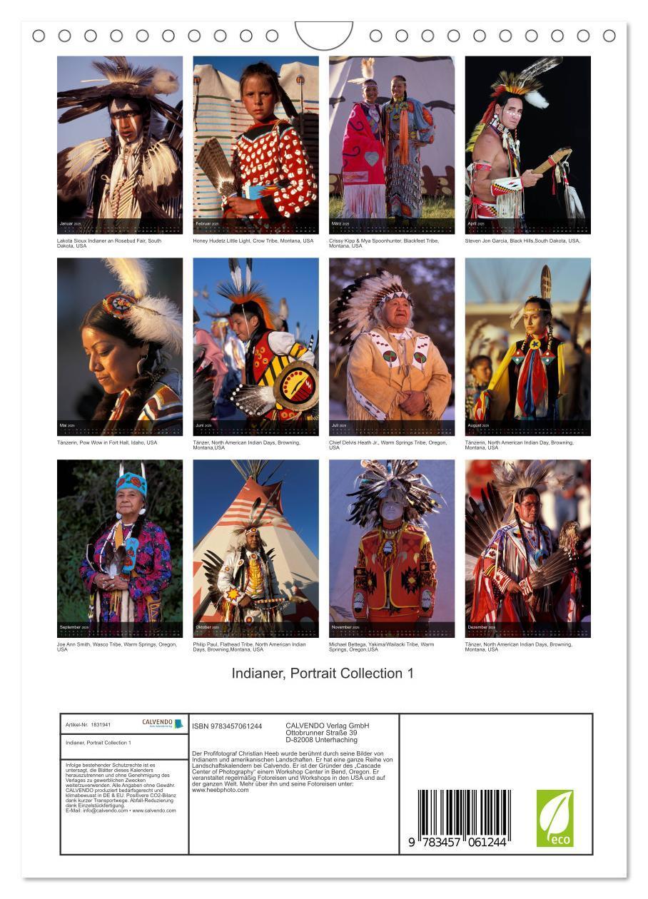 Bild: 9783457061244 | Indianer, Portrait Collection 1 (Wandkalender 2025 DIN A4 hoch),...