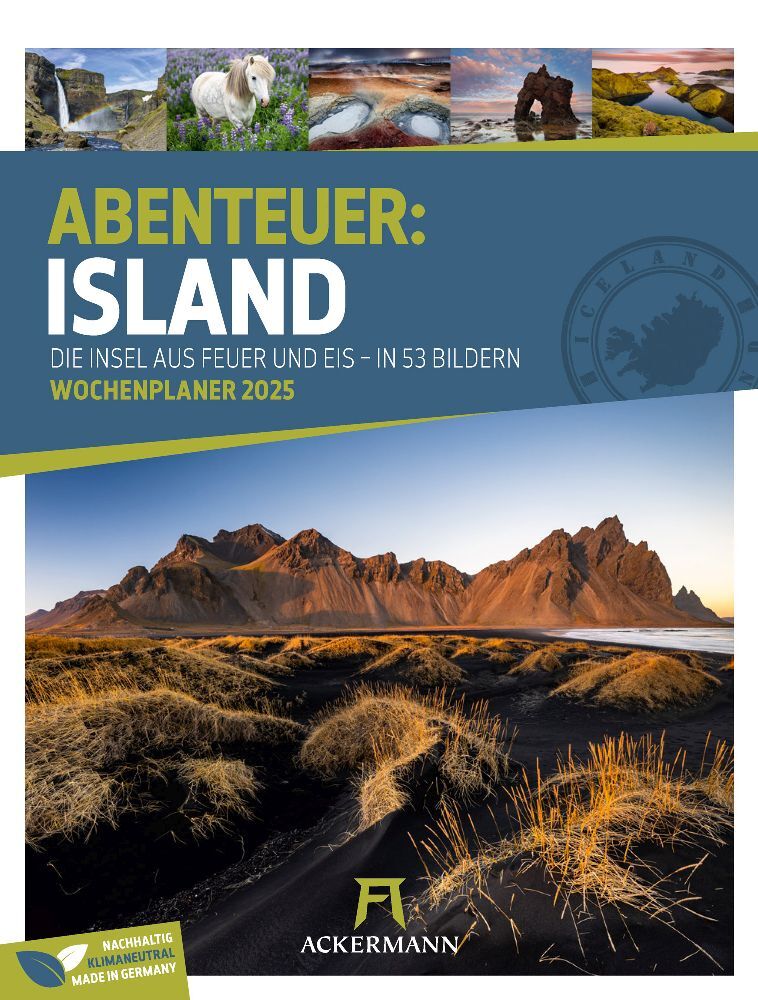 Cover: 9783838425917 | Island - Die Insel aus Feuer und Eis - Wochenplaner Kalender 2025