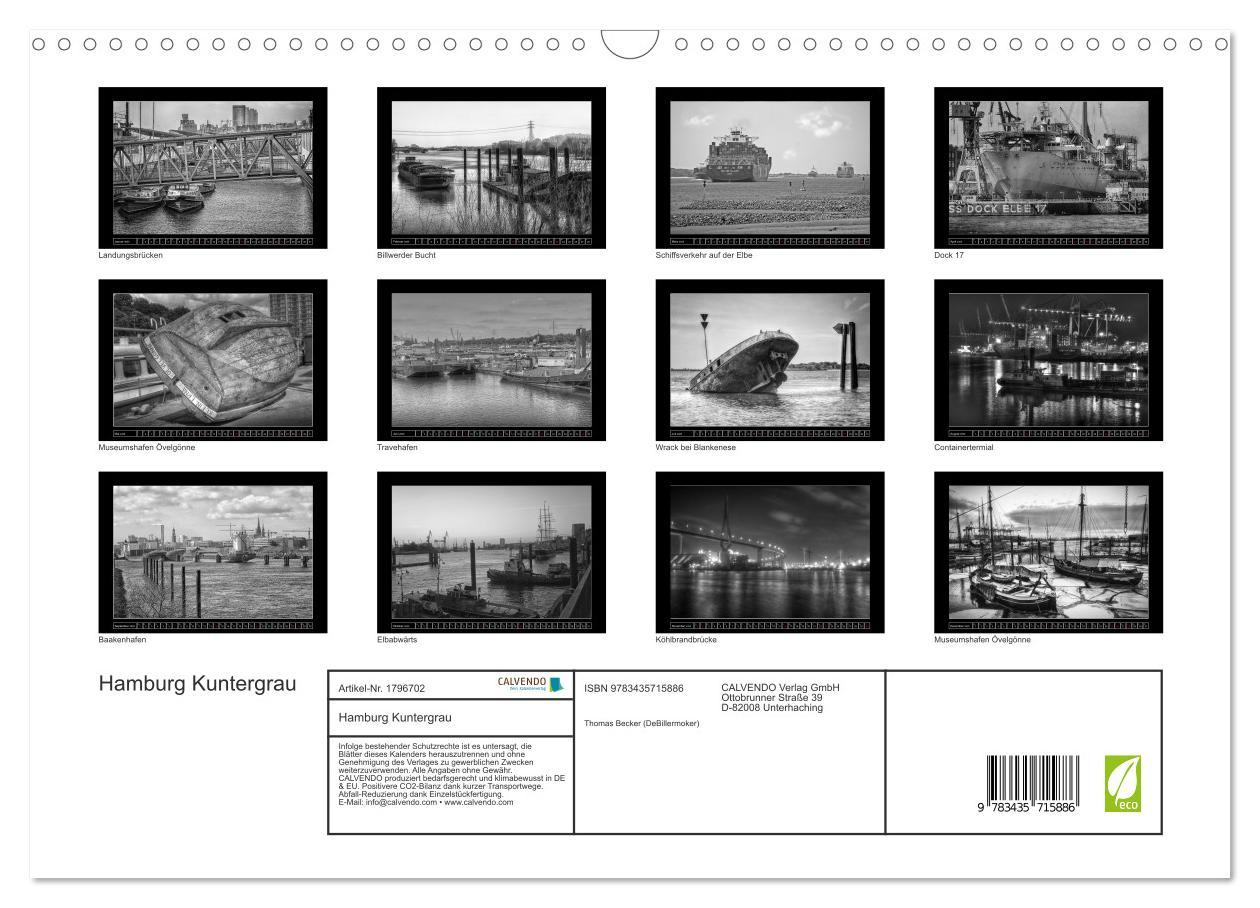 Bild: 9783435715886 | Hamburg Kuntergrau (Wandkalender 2025 DIN A3 quer), CALVENDO...