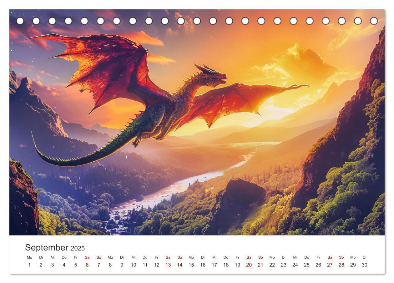 Bild: 9783383790966 | Das Jahr der Drachen (Tischkalender 2025 DIN A5 quer), CALVENDO...