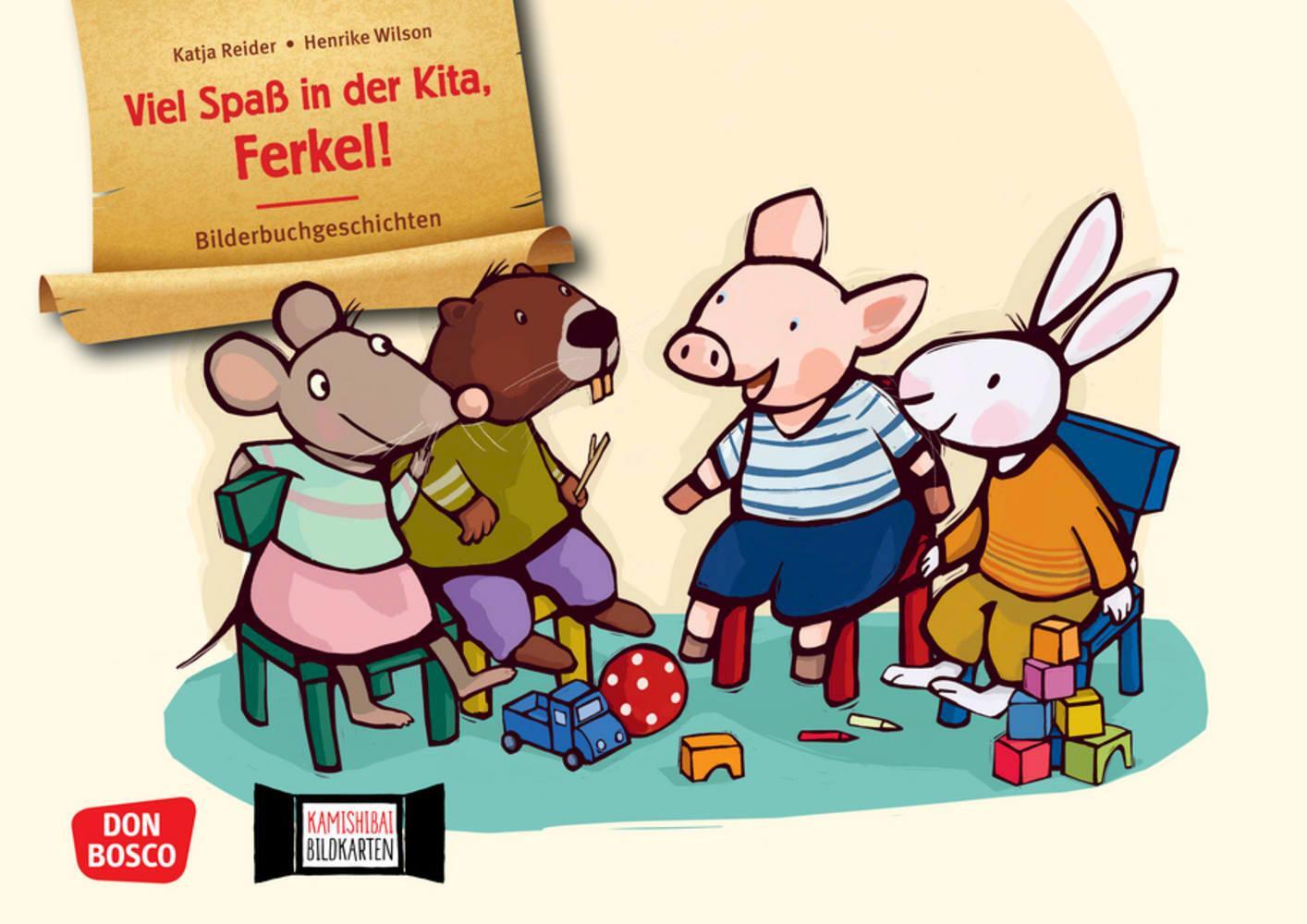 Cover: 4260694922217 | Viel Spaß in der Kita, Ferkel! Kamishibai Bildkartenset | Katja Reider