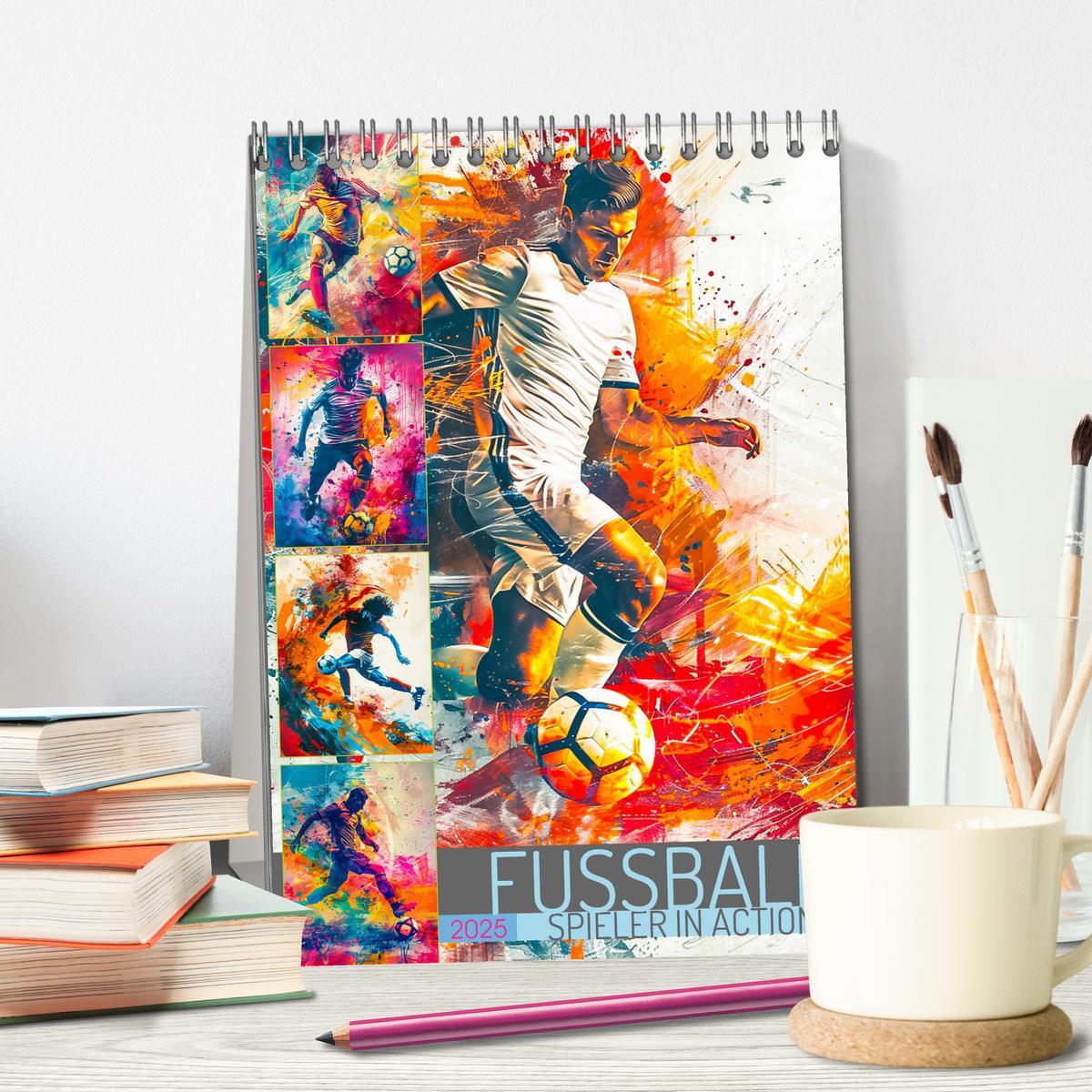 Bild: 9783457147207 | Fussball - Spieler in Action (Tischkalender 2025 DIN A5 hoch),...