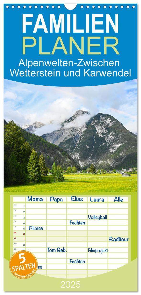 Cover: 9783457195512 | Familienplaner 2025 - Alpenwelten-Zwischen Wetterstein und...