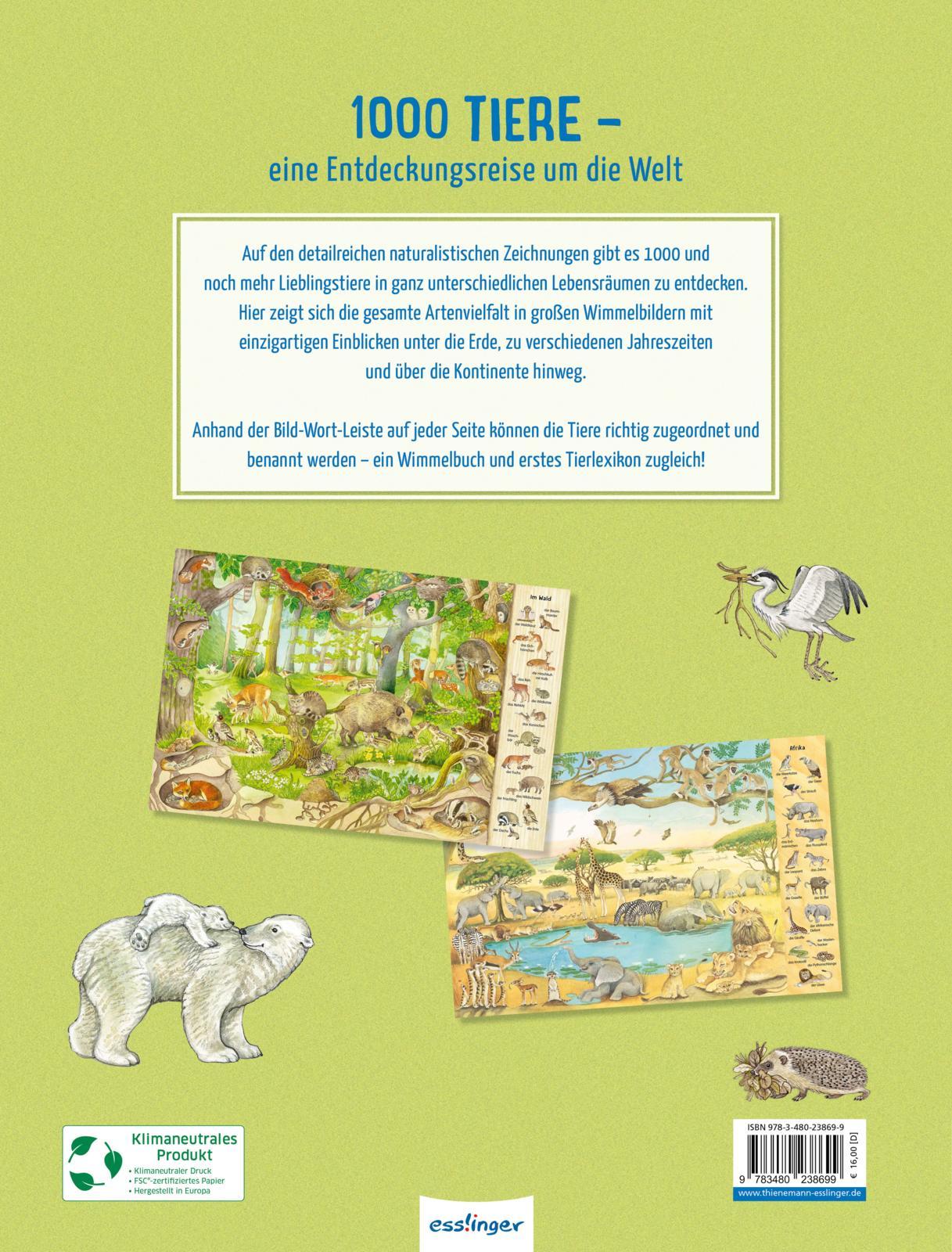 Rückseite: 9783480238699 | Das 1000 Tiere-Wimmelbuch | Heimische Tiere &amp; Tiere aus aller Welt