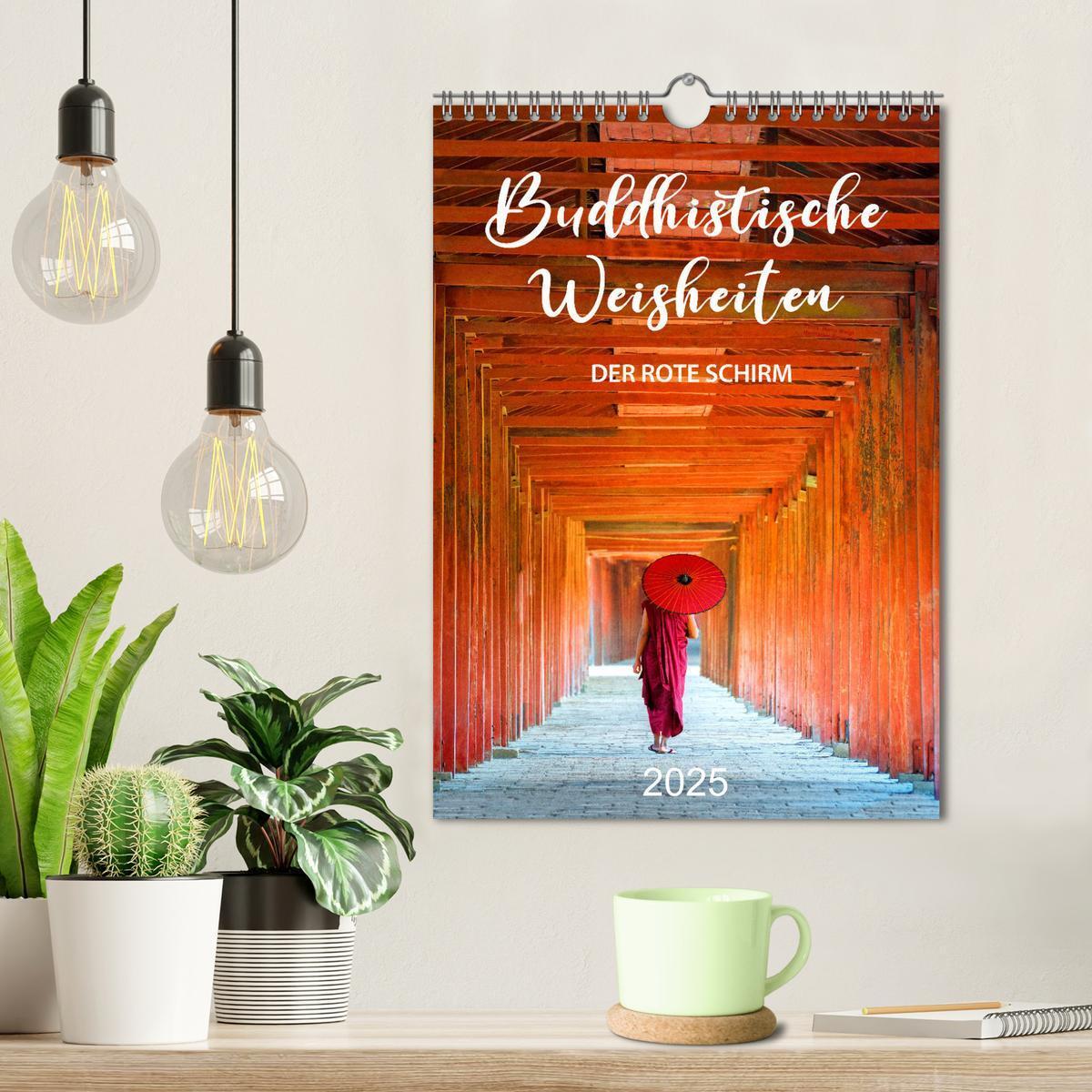 Bild: 9783435927784 | Buddhistische Weisheiten - DER ROTE SCHIRM (Wandkalender 2025 DIN...