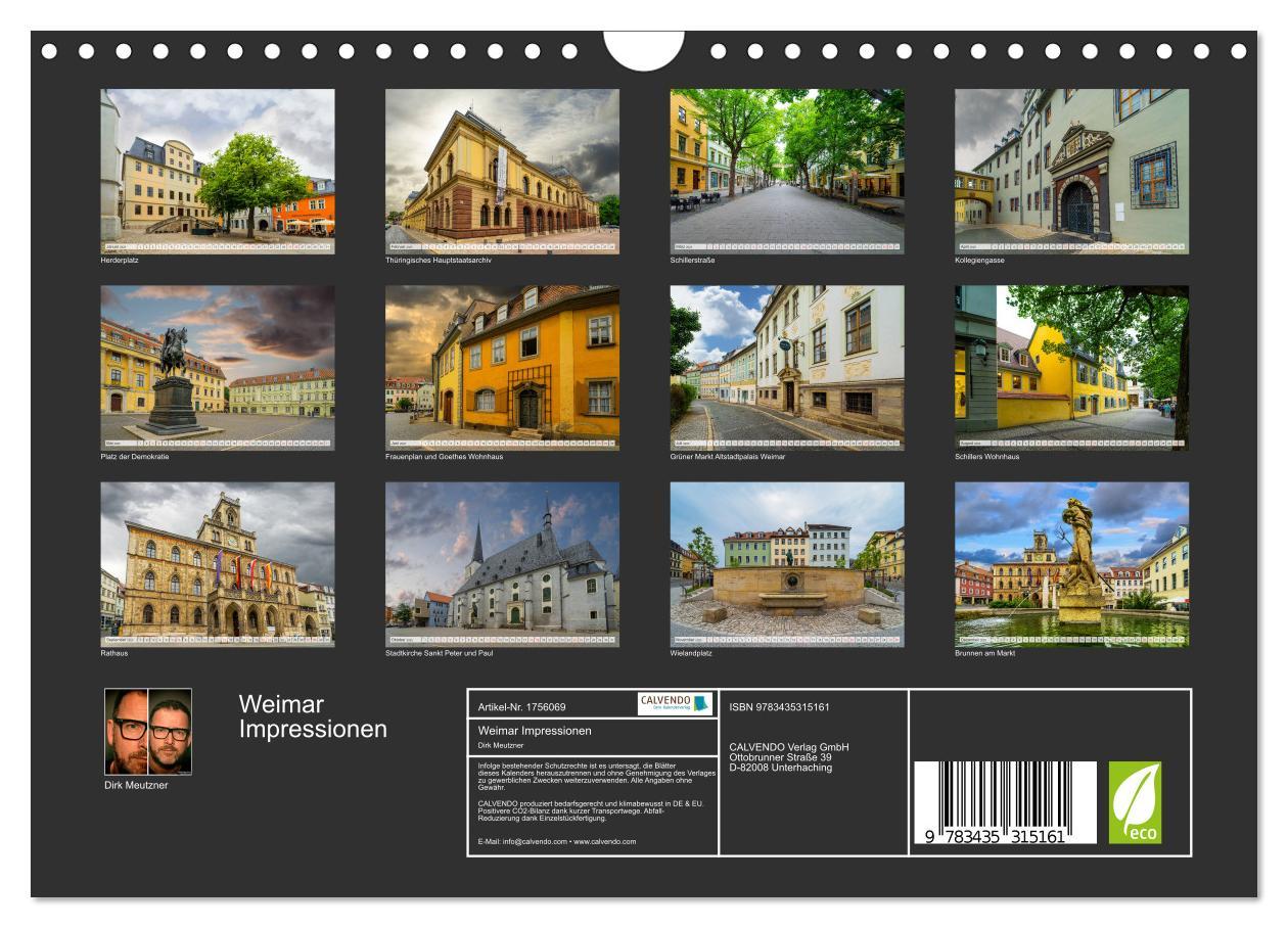 Bild: 9783435315161 | Weimar Impressionen (Wandkalender 2025 DIN A4 quer), CALVENDO...