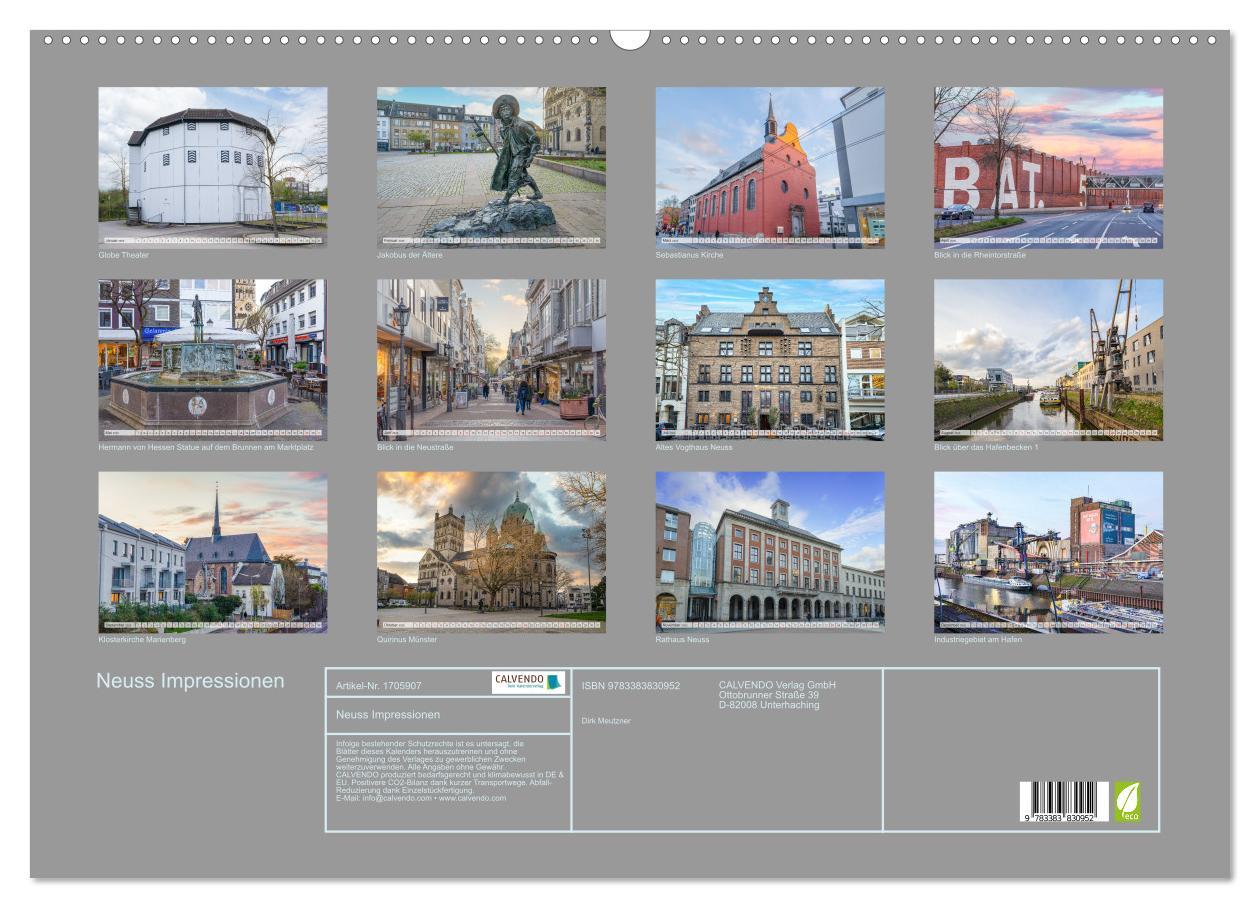 Bild: 9783383830952 | Neuss Impressionen (Wandkalender 2025 DIN A2 quer), CALVENDO...