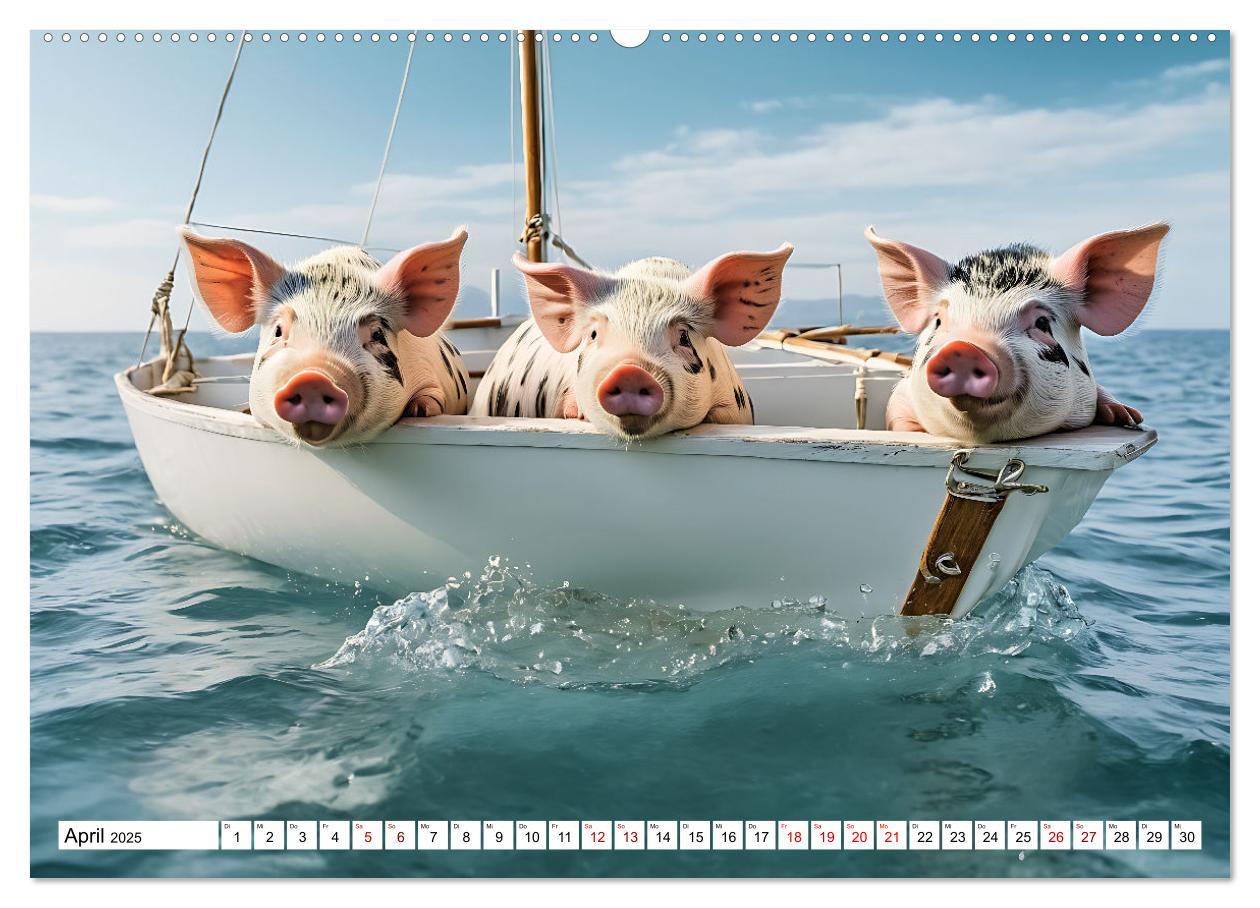 Bild: 9783383834738 | Schwimmende Schweine im Paradies (Wandkalender 2025 DIN A2 quer),...