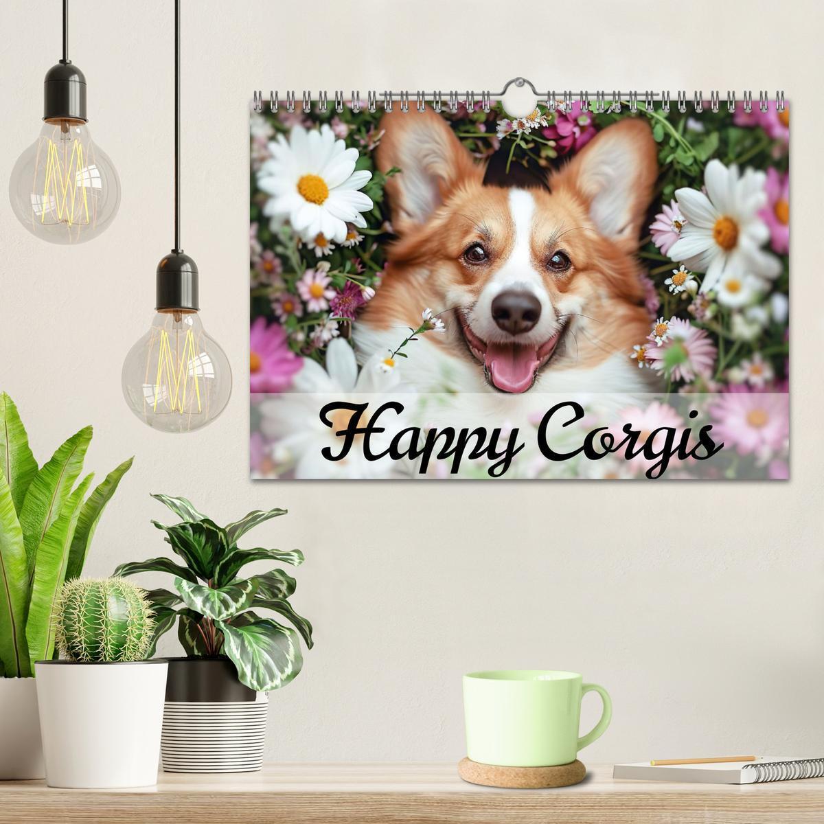 Bild: 9783383776069 | Happy Corgis (Wandkalender 2025 DIN A4 quer), CALVENDO Monatskalender