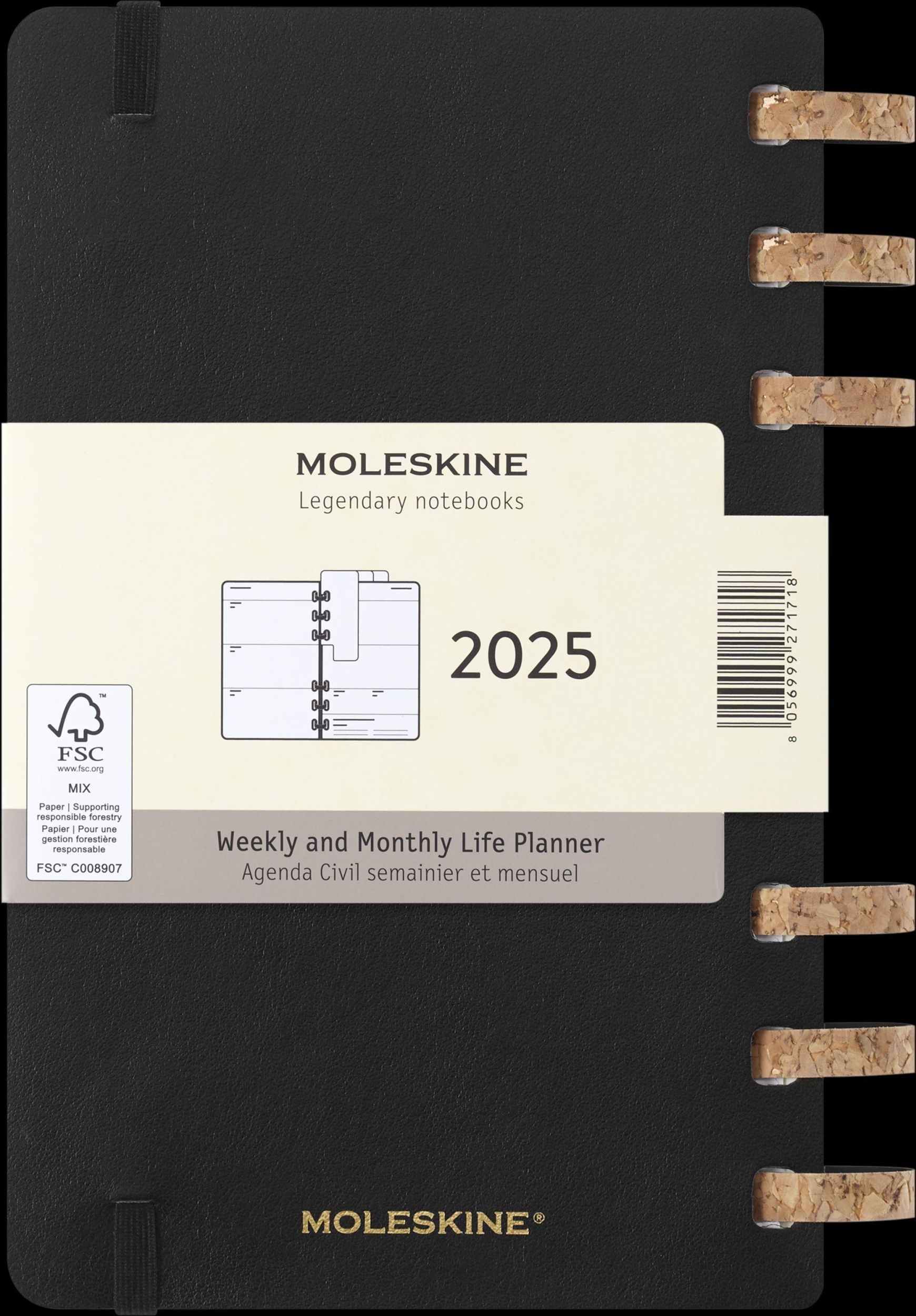 Bild: 8056999271718 | Moleskine 12 Monate Planer mit Spiralbindung, L/A5, Weicher...