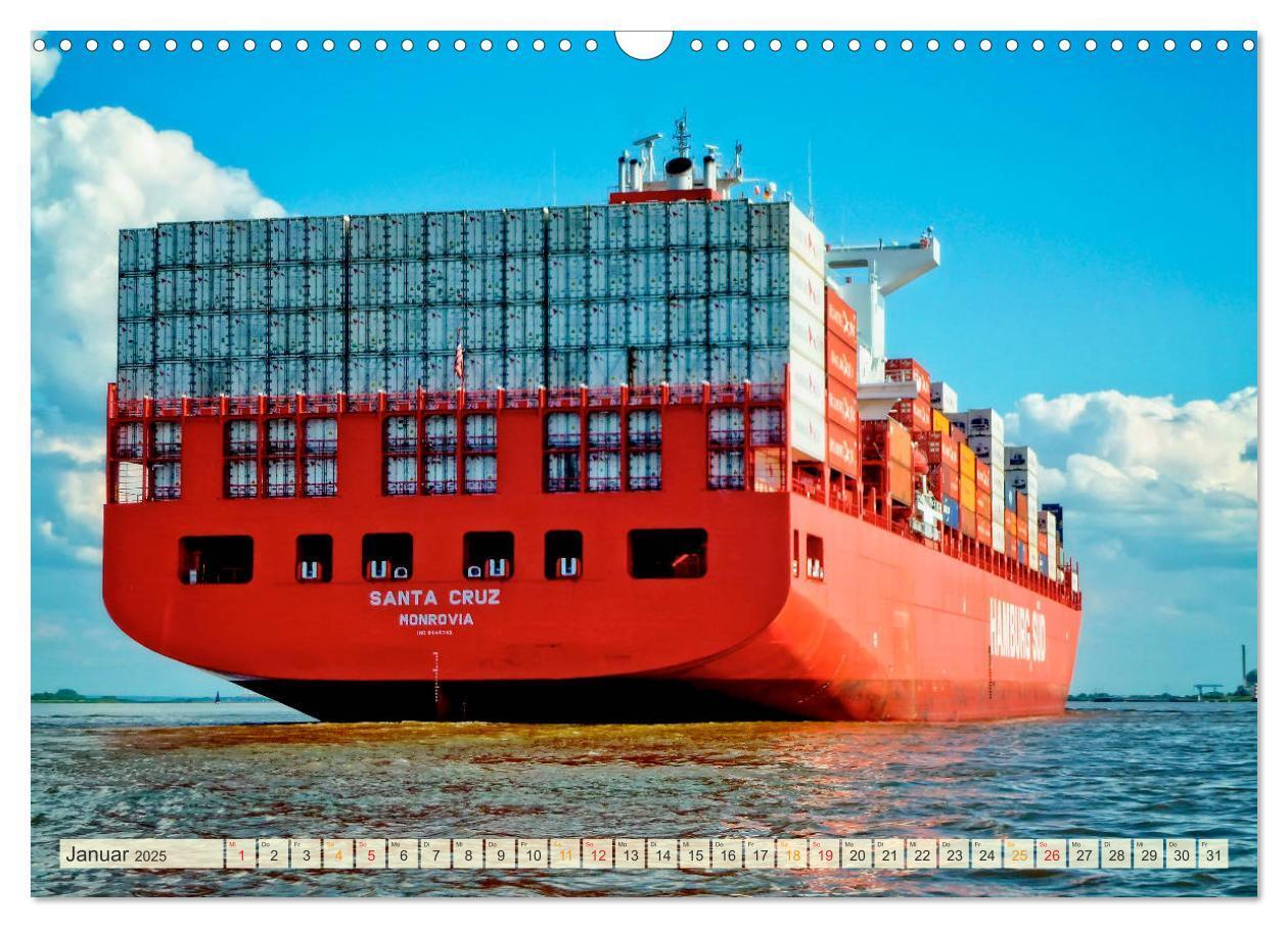 Bild: 9783435383252 | Containerschiffe auf der Elbe (Wandkalender 2025 DIN A3 quer),...