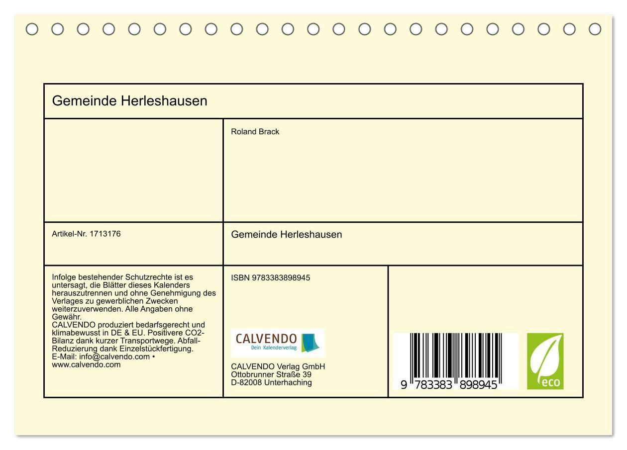 Bild: 9783383898945 | Gemeinde Herleshausen (Tischkalender 2025 DIN A5 quer), CALVENDO...