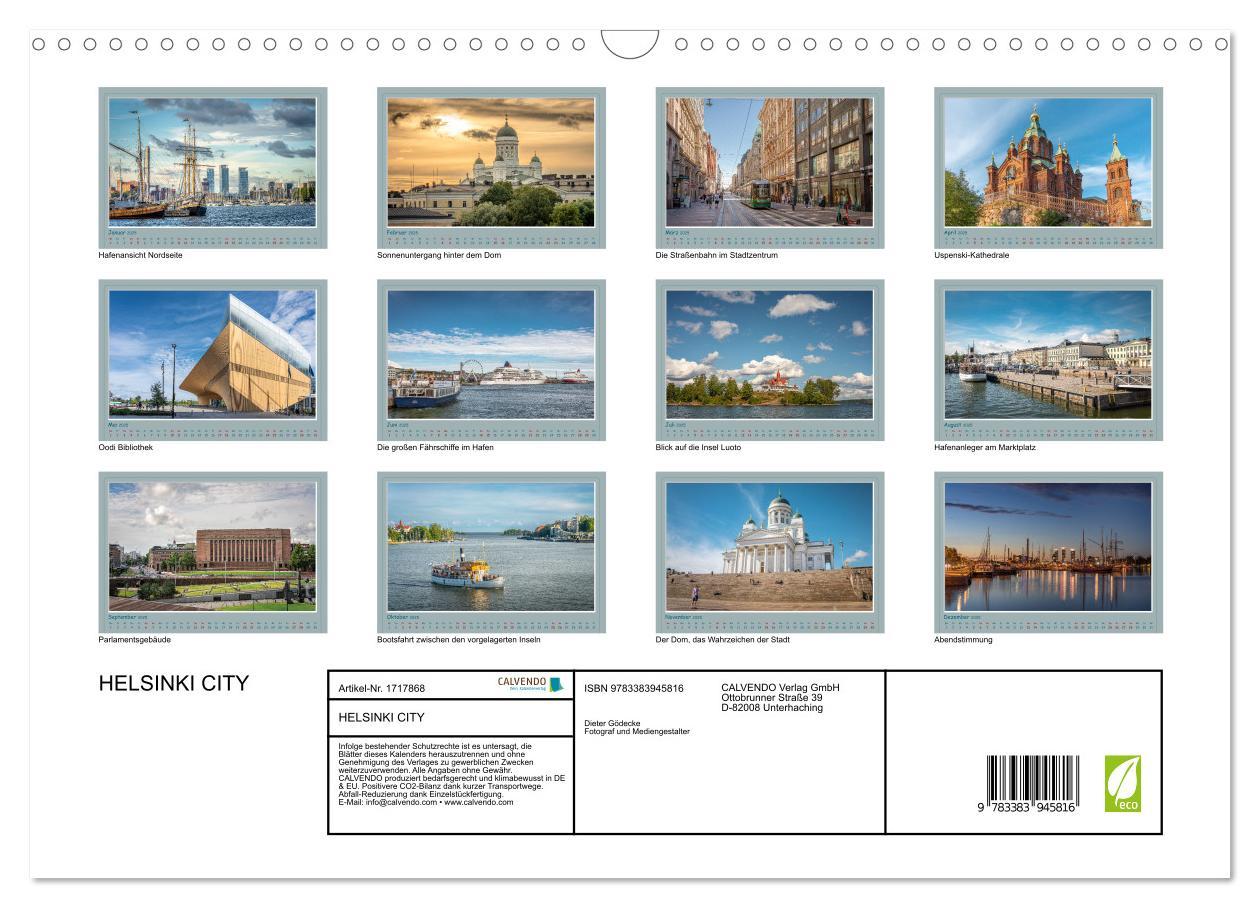 Bild: 9783383945816 | HELSINKI CITY (Wandkalender 2025 DIN A3 quer), CALVENDO Monatskalender