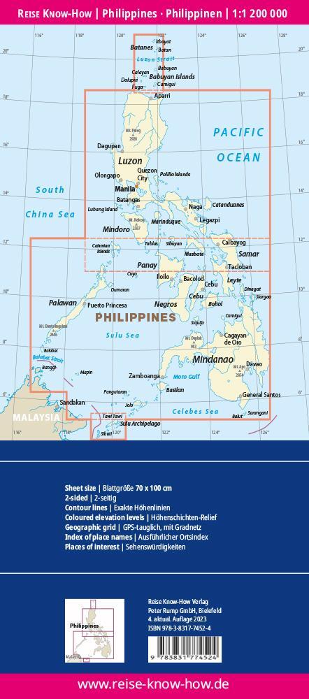 Rückseite: 9783831774524 | Reise Know-How Landkarte Philippinen / Philippines (1:1.200.000)