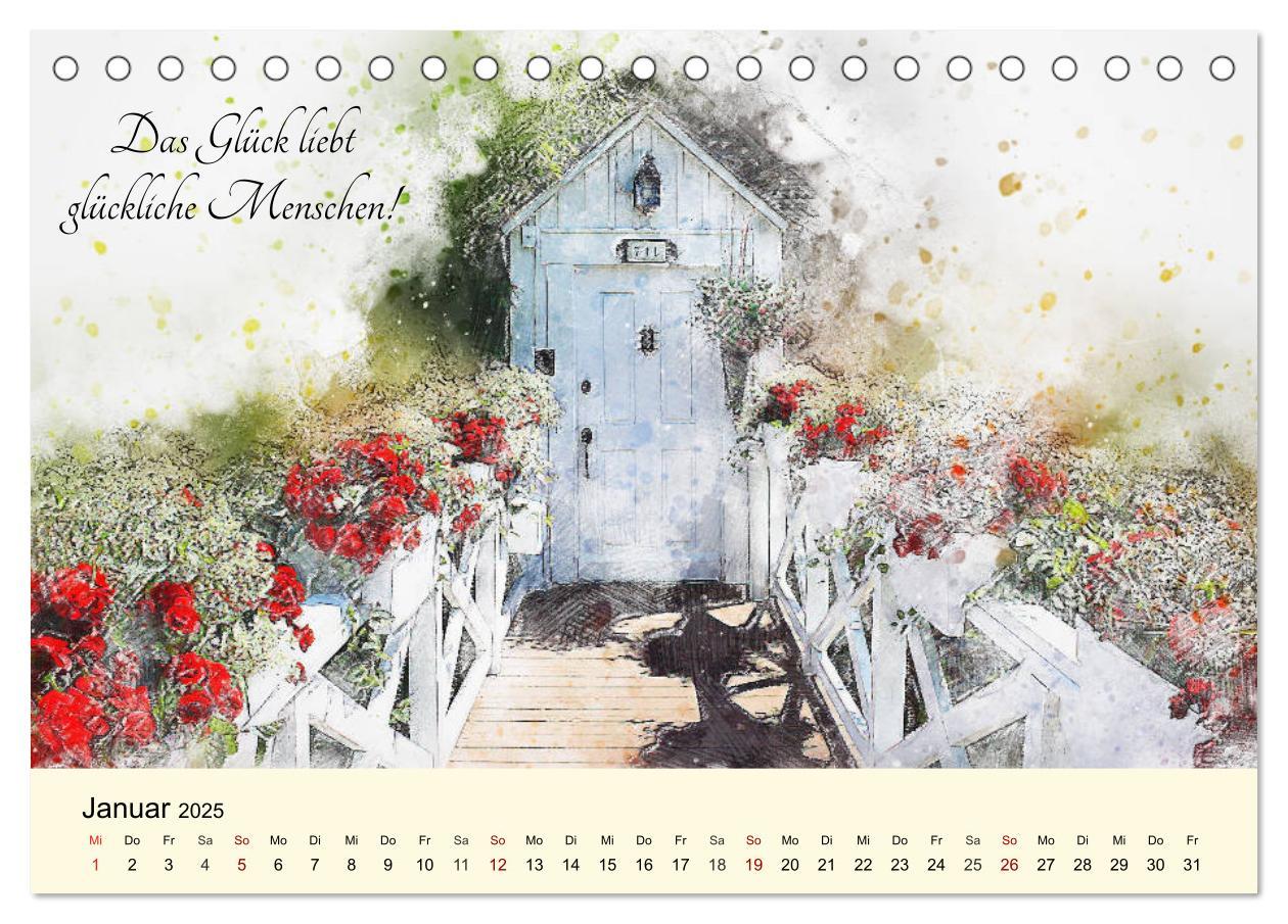 Bild: 9783435182589 | Aquarelle und Lebensweisheiten (Tischkalender 2025 DIN A5 quer),...