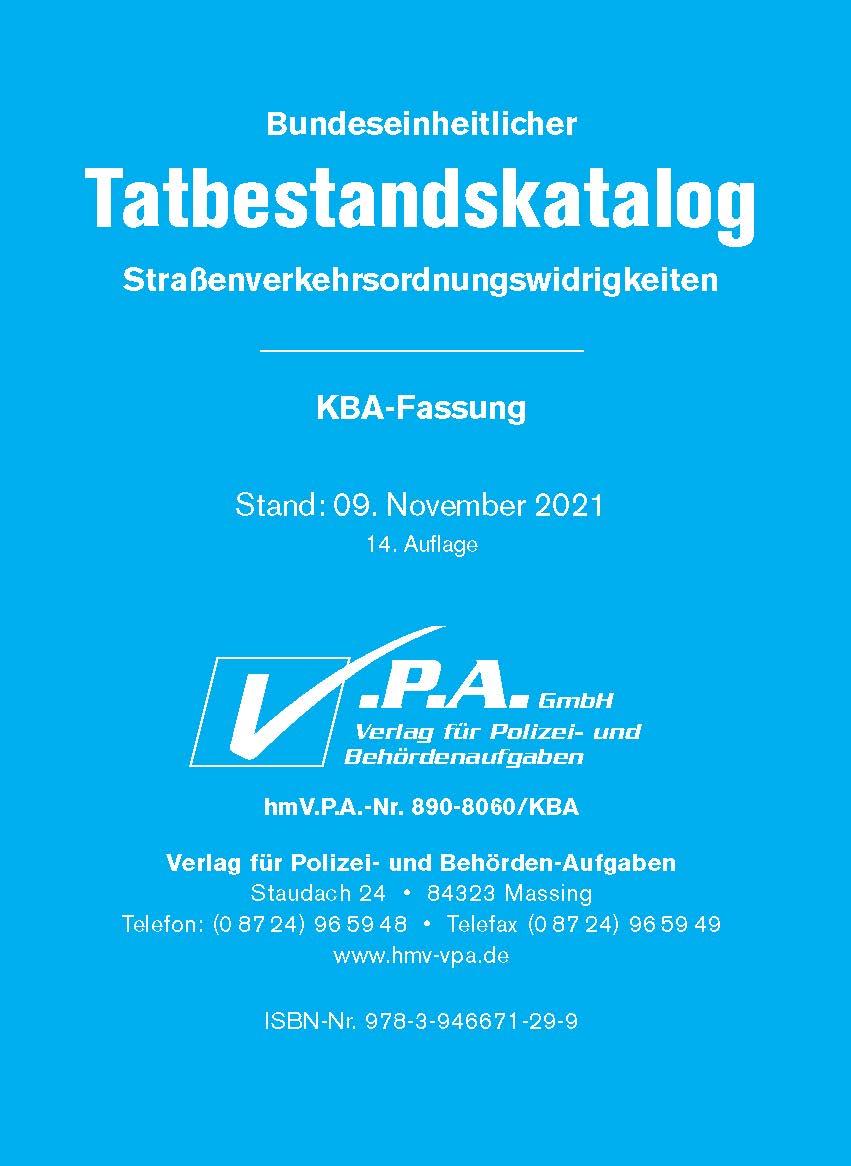 Cover: 9783946671480 | Bundeseinheitlicher Tatbestandskatalog KBA-Langfassung, gebunden