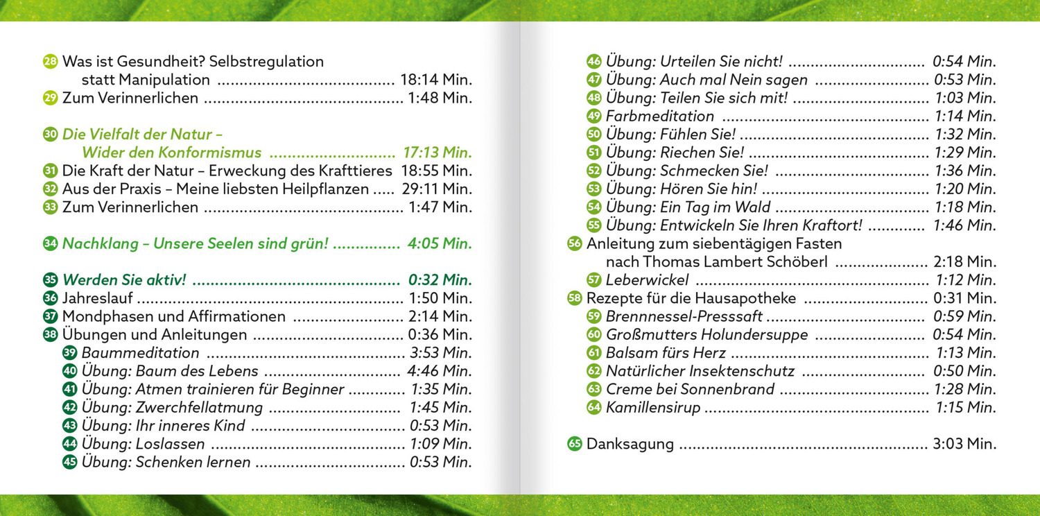 Bild: 9783863746018 | Grüne Seelen. Über die Weisheit der Natur, m. 1 Buch, 1 Audio-CD | MP3