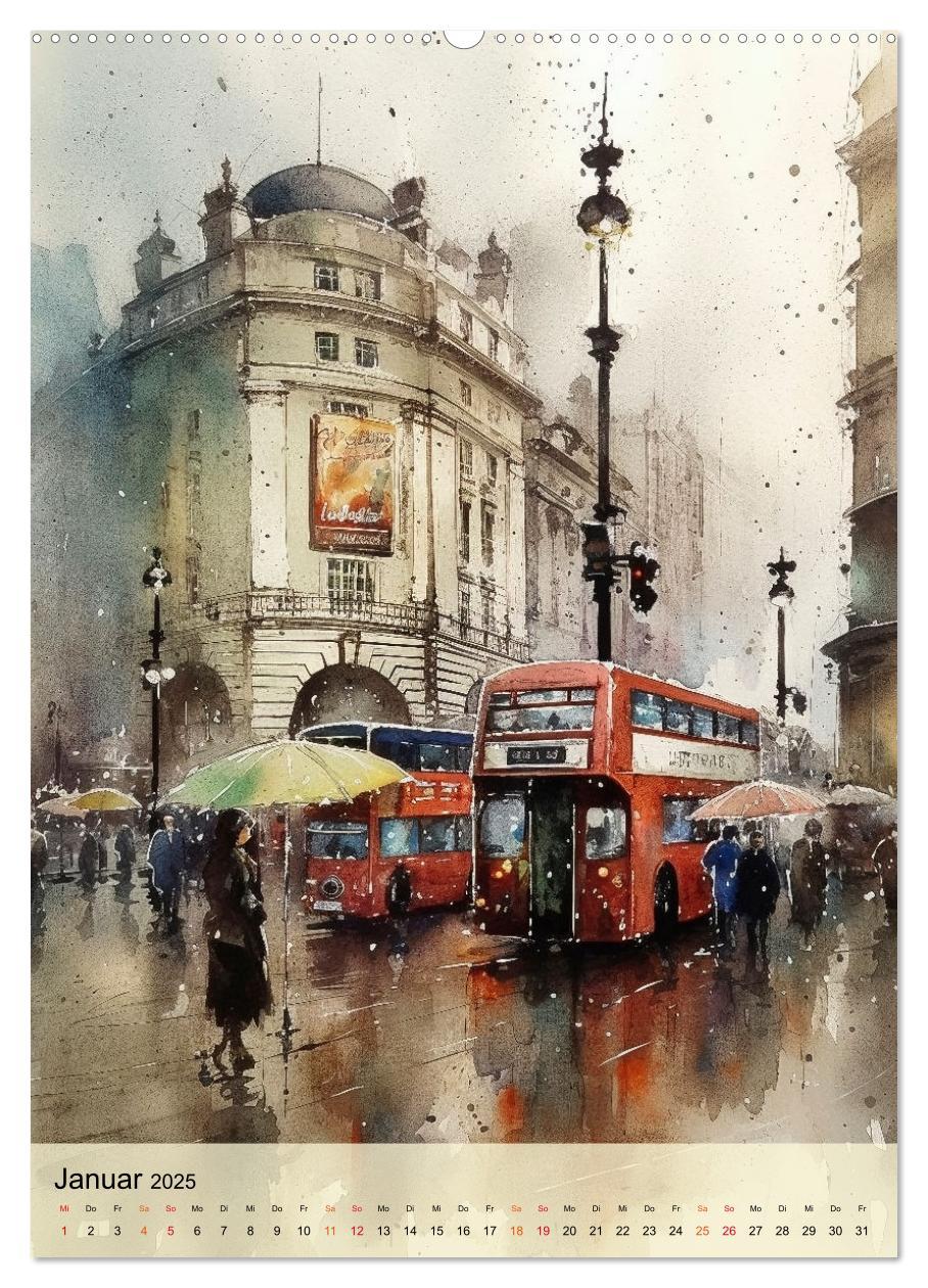 Bild: 9783435877102 | London - ein Regentag (hochwertiger Premium Wandkalender 2025 DIN...