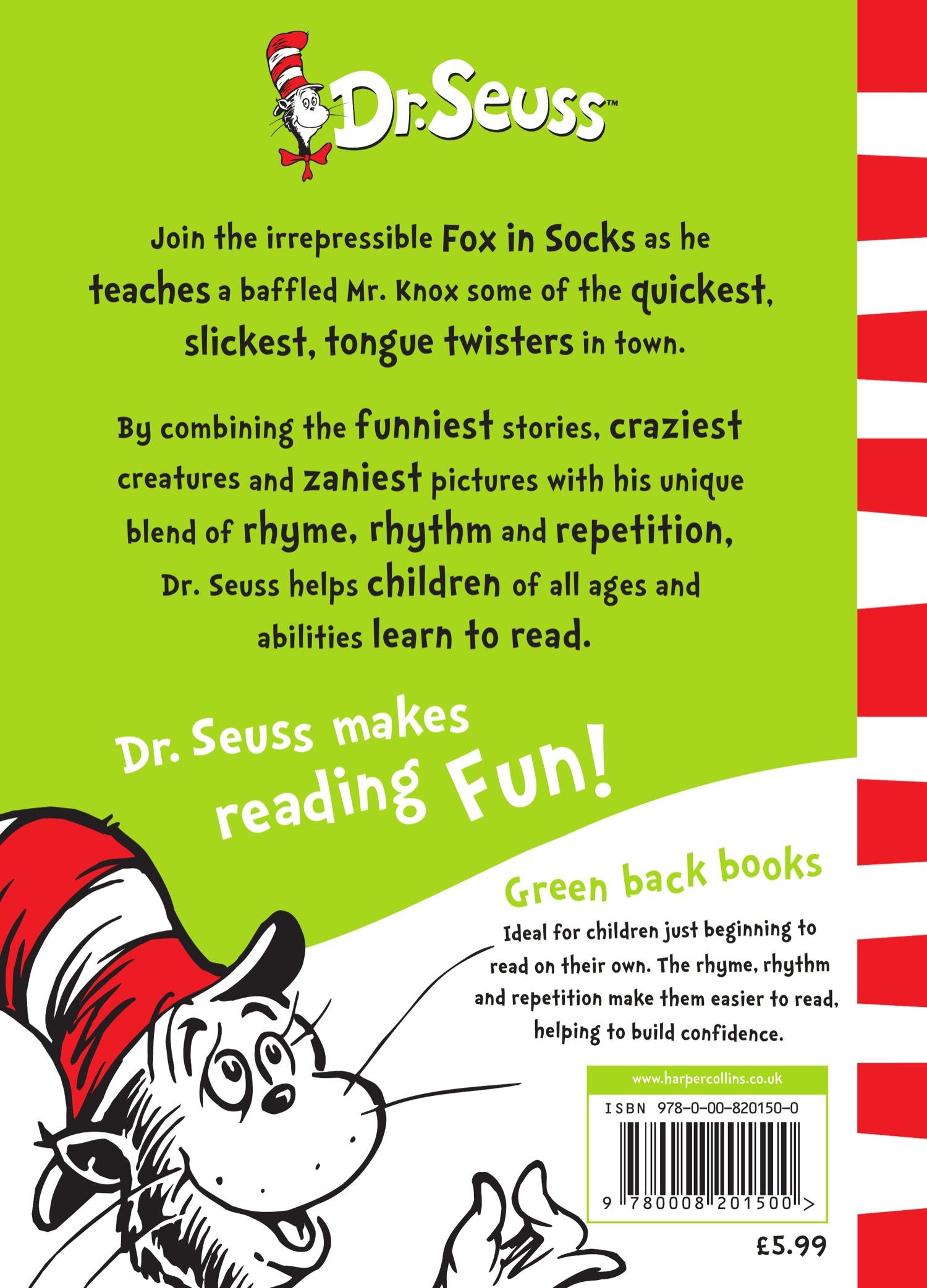 Rückseite: 9780008201500 | Fox in Socks | Seuss | Taschenbuch | 64 S. | Englisch | 2016