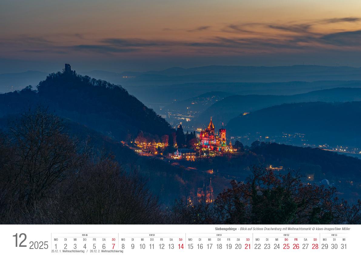 Bild: 9783965352193 | Siebengebirge 2025 Bildkalender A3 quer, spiralgebunden | Holger Klaes