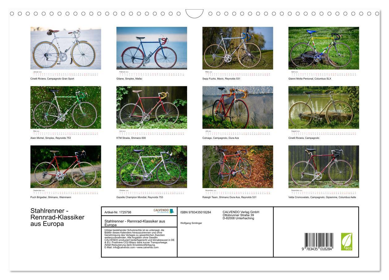 Bild: 9783435018284 | Stahlrenner - Rennrad-Klassiker aus Europa (Wandkalender 2025 DIN...