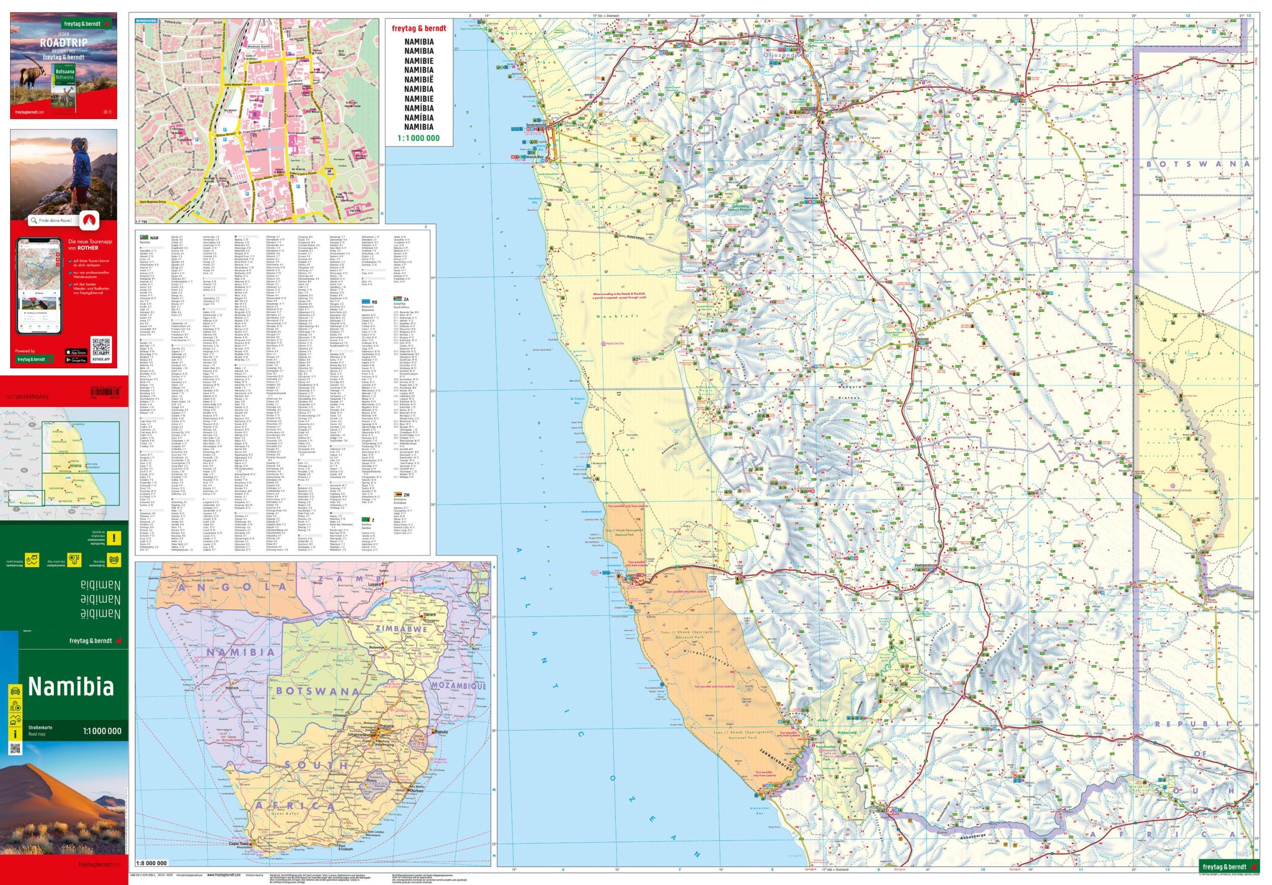 Bild: 9783707921984 | Namibia, Straßenkarte 1:1.000.000, freytag &amp; berndt | Freytag &amp; Berndt