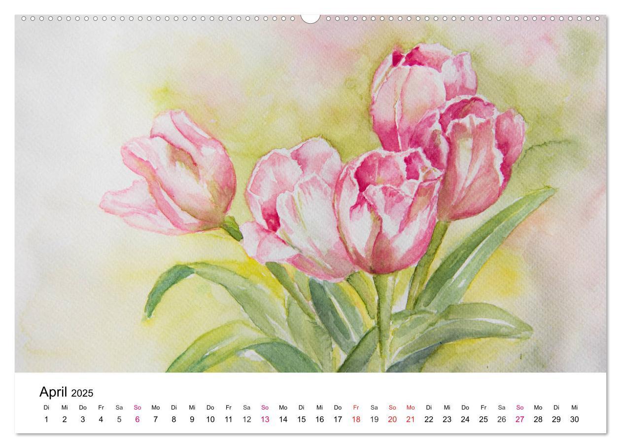 Bild: 9783435506279 | Mit Aquarellen durch das Jahr (Wandkalender 2025 DIN A2 quer),...