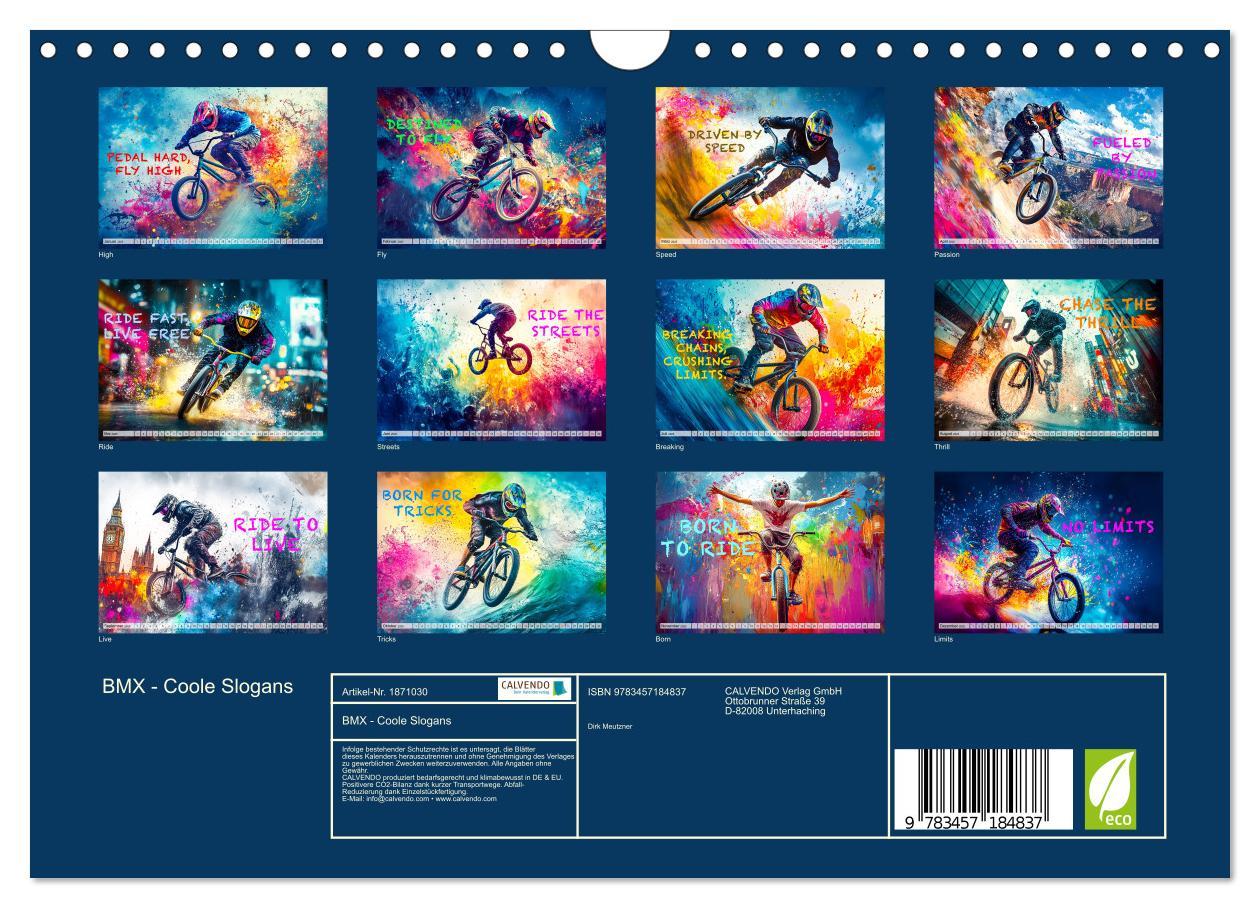 Bild: 9783457184837 | BMX - Coole Slogans (Wandkalender 2025 DIN A4 quer), CALVENDO...