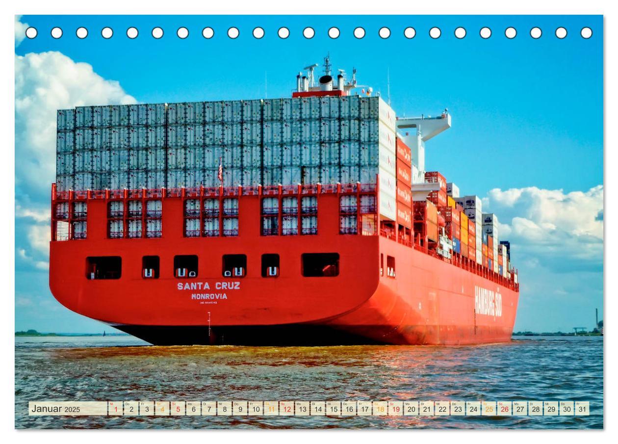 Bild: 9783435382132 | Containerschiffe auf der Elbe (Tischkalender 2025 DIN A5 quer),...