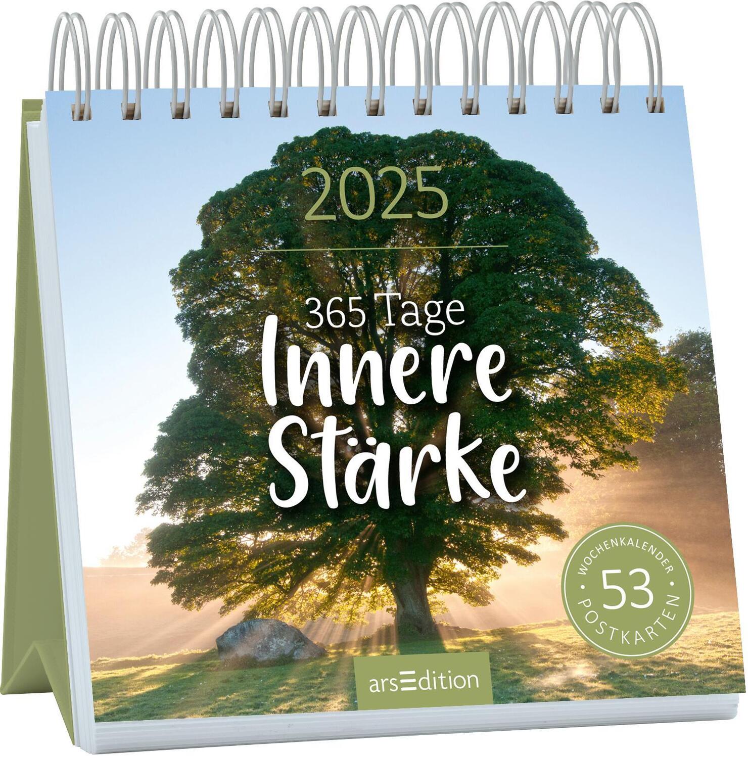 Cover: 4014489132769 | Postkartenkalender 365 Tage Innere Stärke 2025 | Kalender | 108 S.