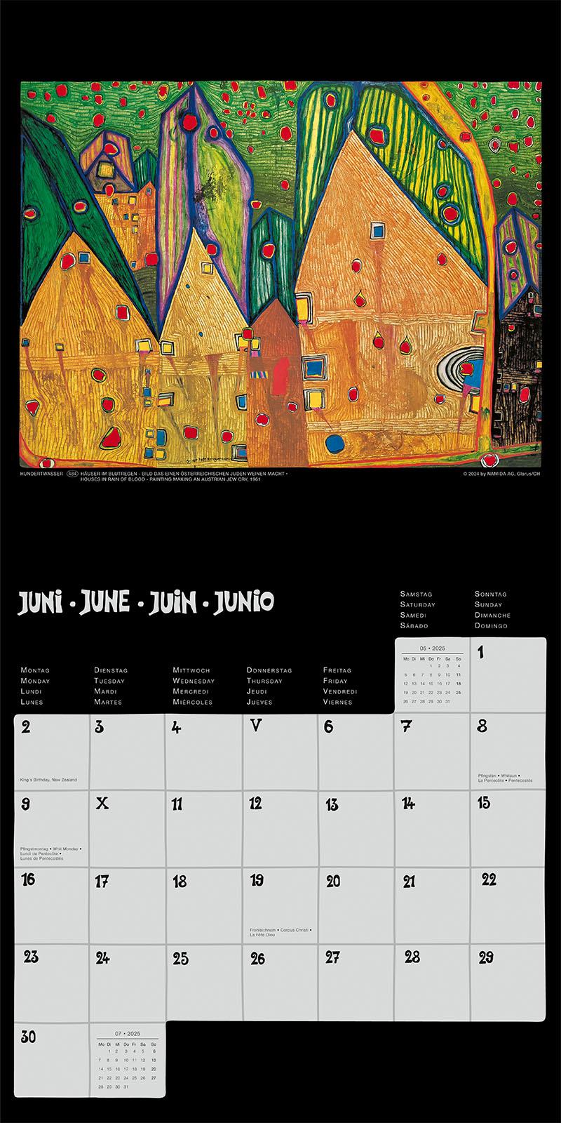 Bild: 9783910430143 | Hundertwasser Broschürenkalender Art 2025 | Wörner Verlag GmbH | 28 S.