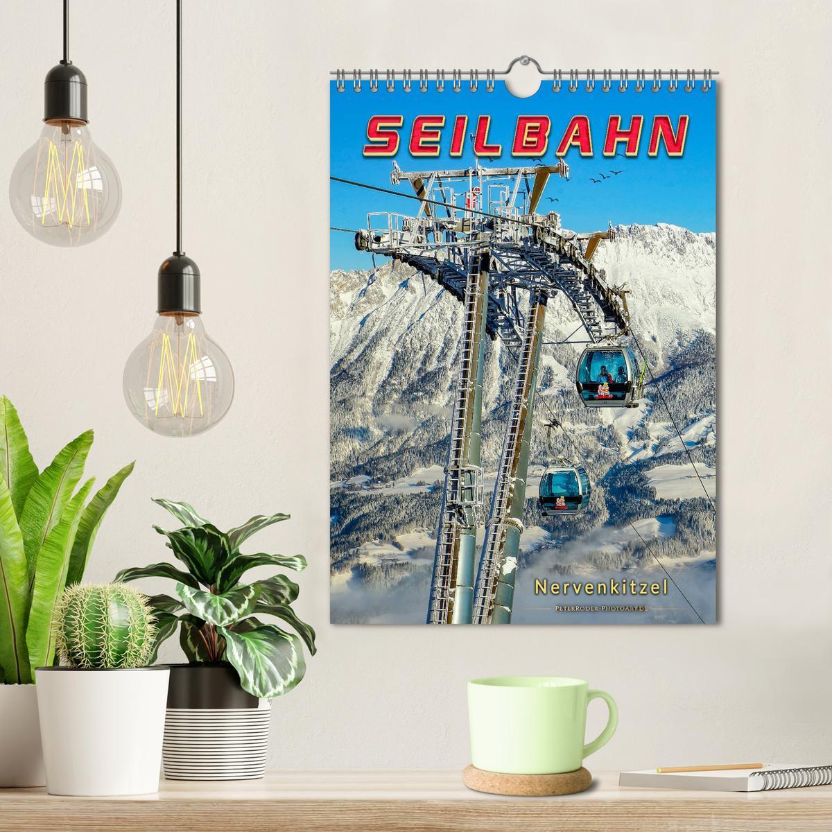 Bild: 9783435945863 | Nervenkitzel Seilbahn (Wandkalender 2025 DIN A4 hoch), CALVENDO...