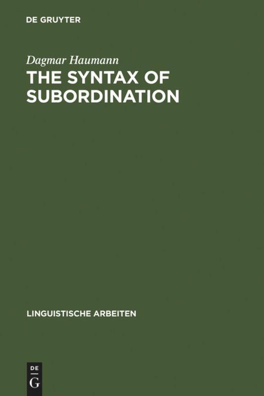 Cover: 9783484303737 | The Syntax of Subordination | Dagmar Haumann | Buch | ISSN | VII