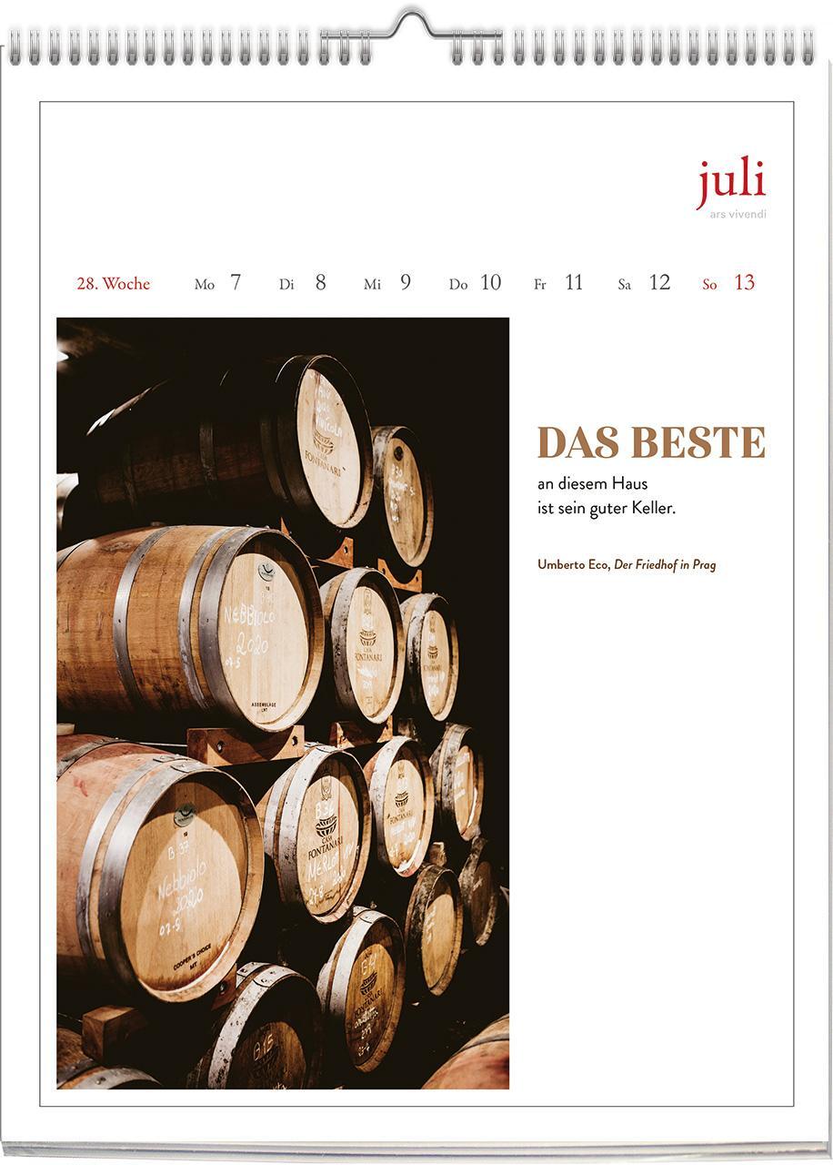 Bild: 9783747205686 | Literarischer Wein - Kalender 2025 | Wochenkalender | Vivendi Ars