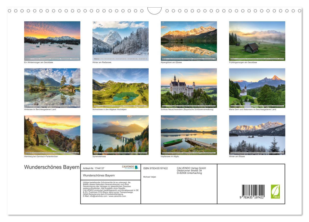 Bild: 9783435197422 | Wunderschönes Bayern (Wandkalender 2025 DIN A3 quer), CALVENDO...