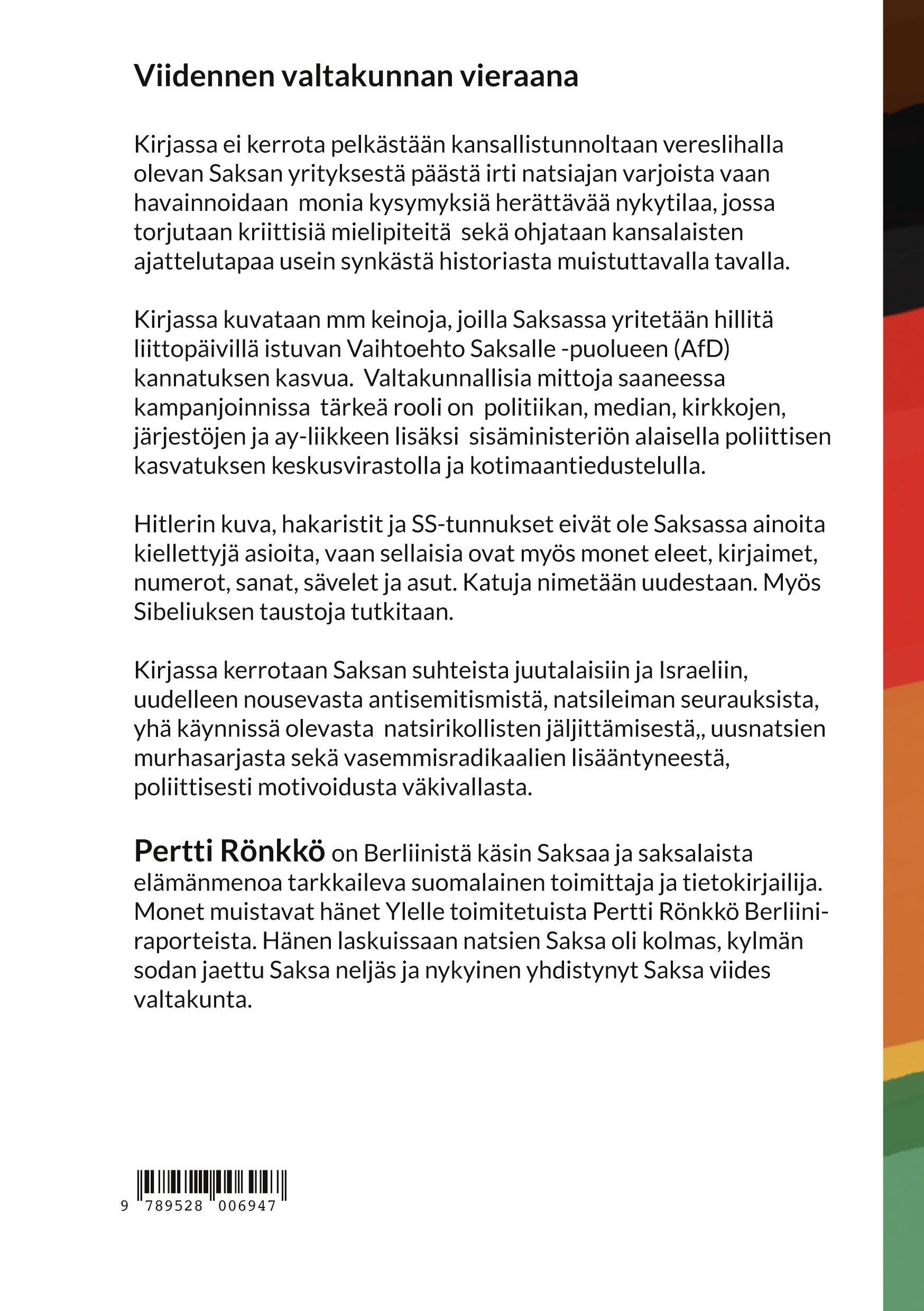 Rückseite: 9789528006947 | Viidennen valtakunnan vieraana | Pertti Rönkkö | Taschenbuch | 2023