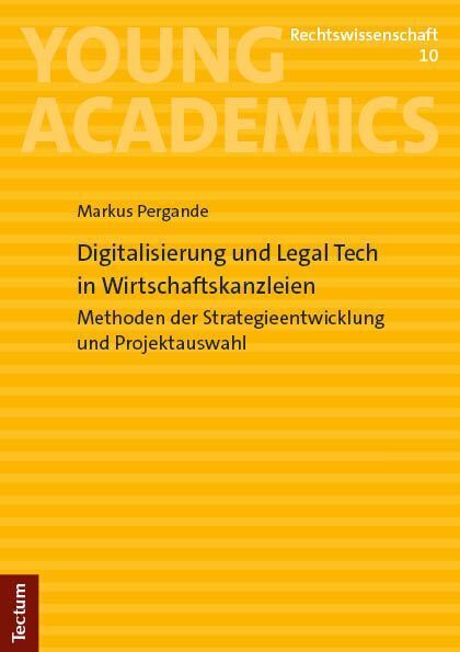 Cover: 9783828851634 | Digitalisierung und Legal Tech in Wirtschaftskanzleien | Pergande