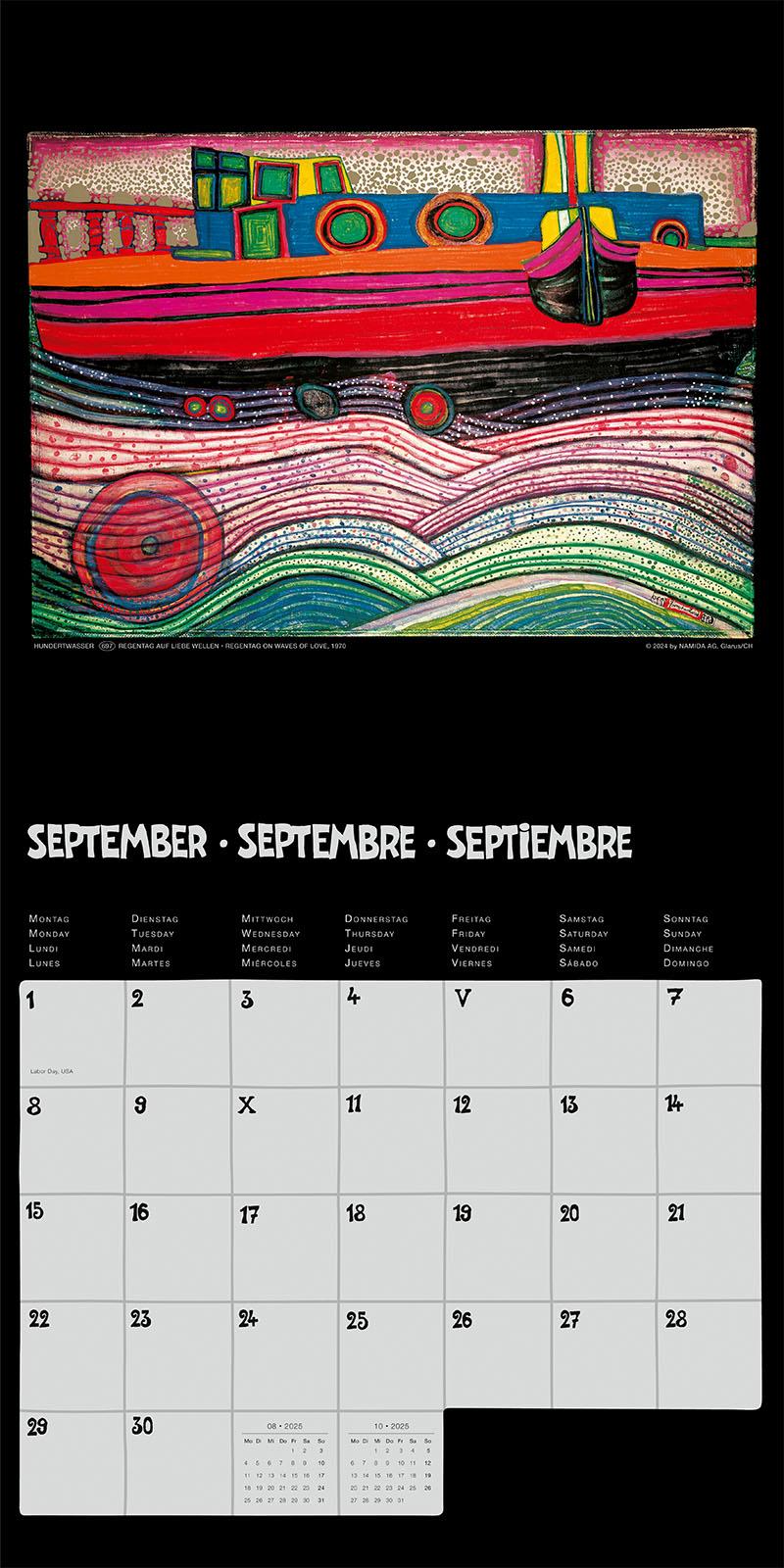 Bild: 9783910430143 | Hundertwasser Broschürenkalender Art 2025 | Wörner Verlag GmbH | 28 S.