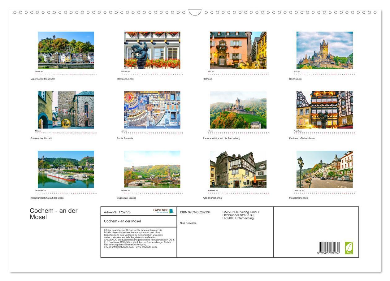 Bild: 9783435282234 | Cochem - an der Mosel (Wandkalender 2025 DIN A2 quer), CALVENDO...