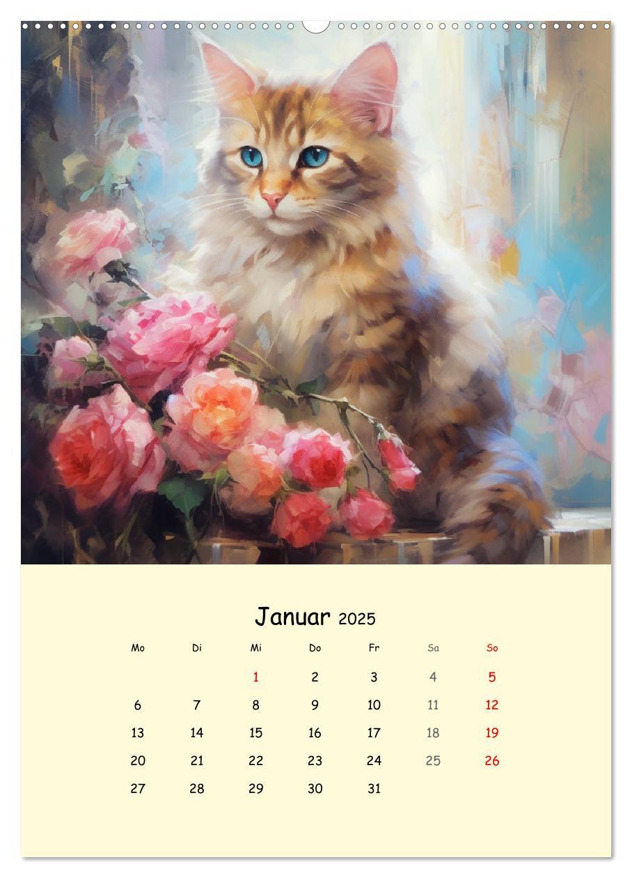 Bild: 9783435871407 | Liebliche Katzen. Anmut und Würde mit Blumen (Wandkalender 2025 DIN...