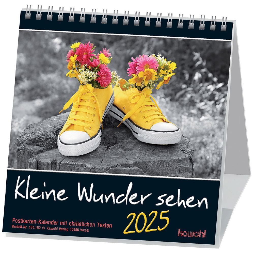 Cover: 9783754815250 | Kleine Wunder sehen 2025 | Postkarten-Kalender mit christlichen Texten