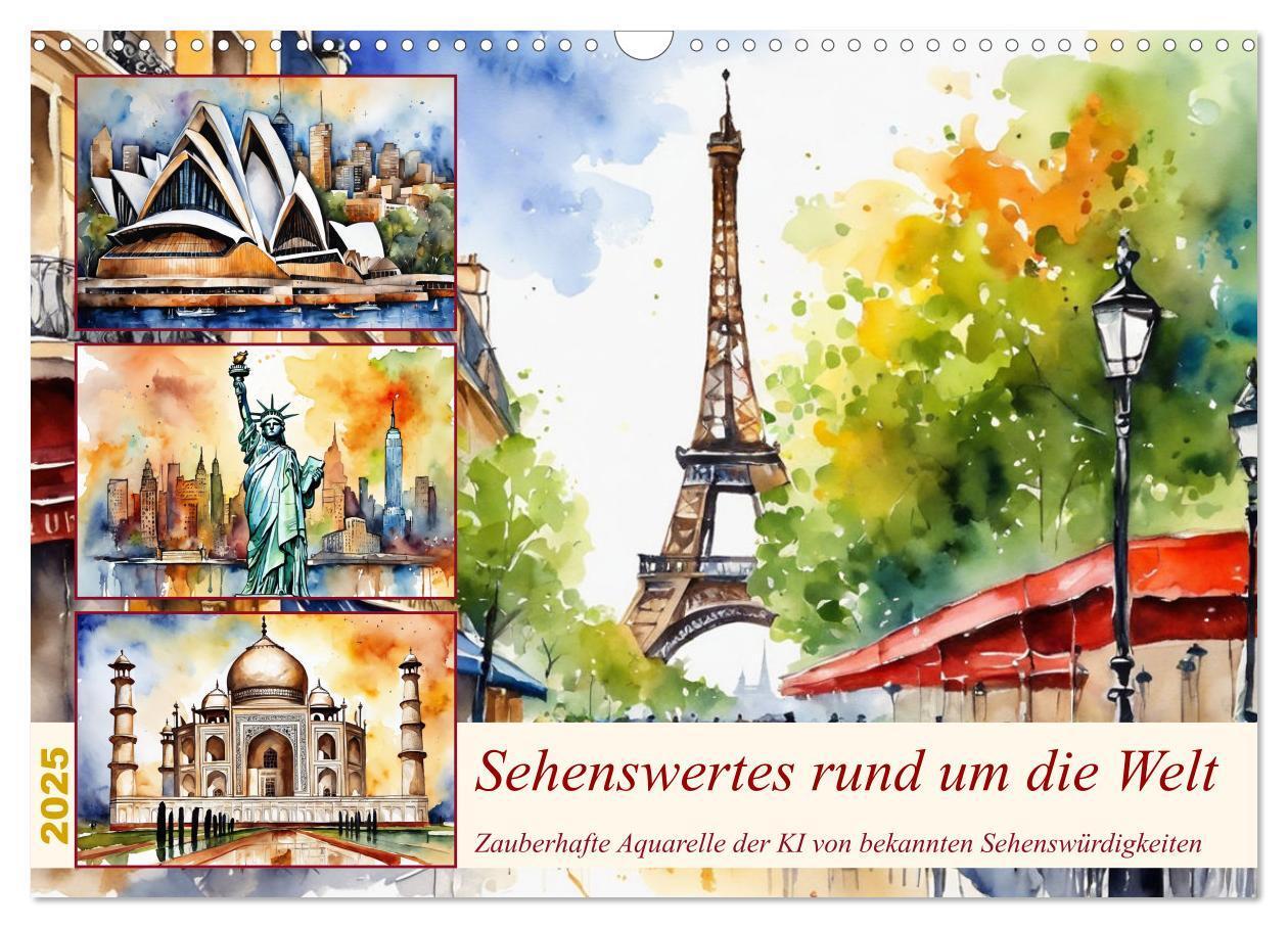 Cover: 9783383804366 | Sehenswertes rund um die Welt (Wandkalender 2025 DIN A3 quer),...