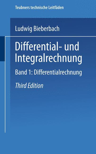 Cover: 9783663154891 | Differential- und Integralrechnung | Band I: Differentialrechnung | vi